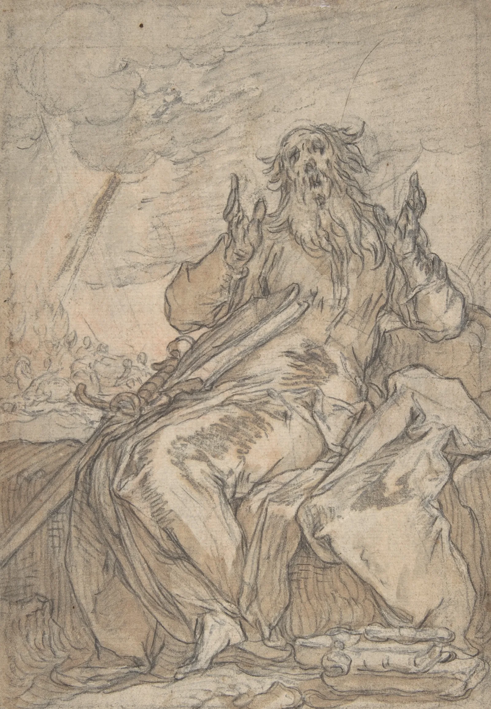 Saint Paul Seated With His Conversion In The Background Wall Art by Abraham Bloemaert - Canvas Print