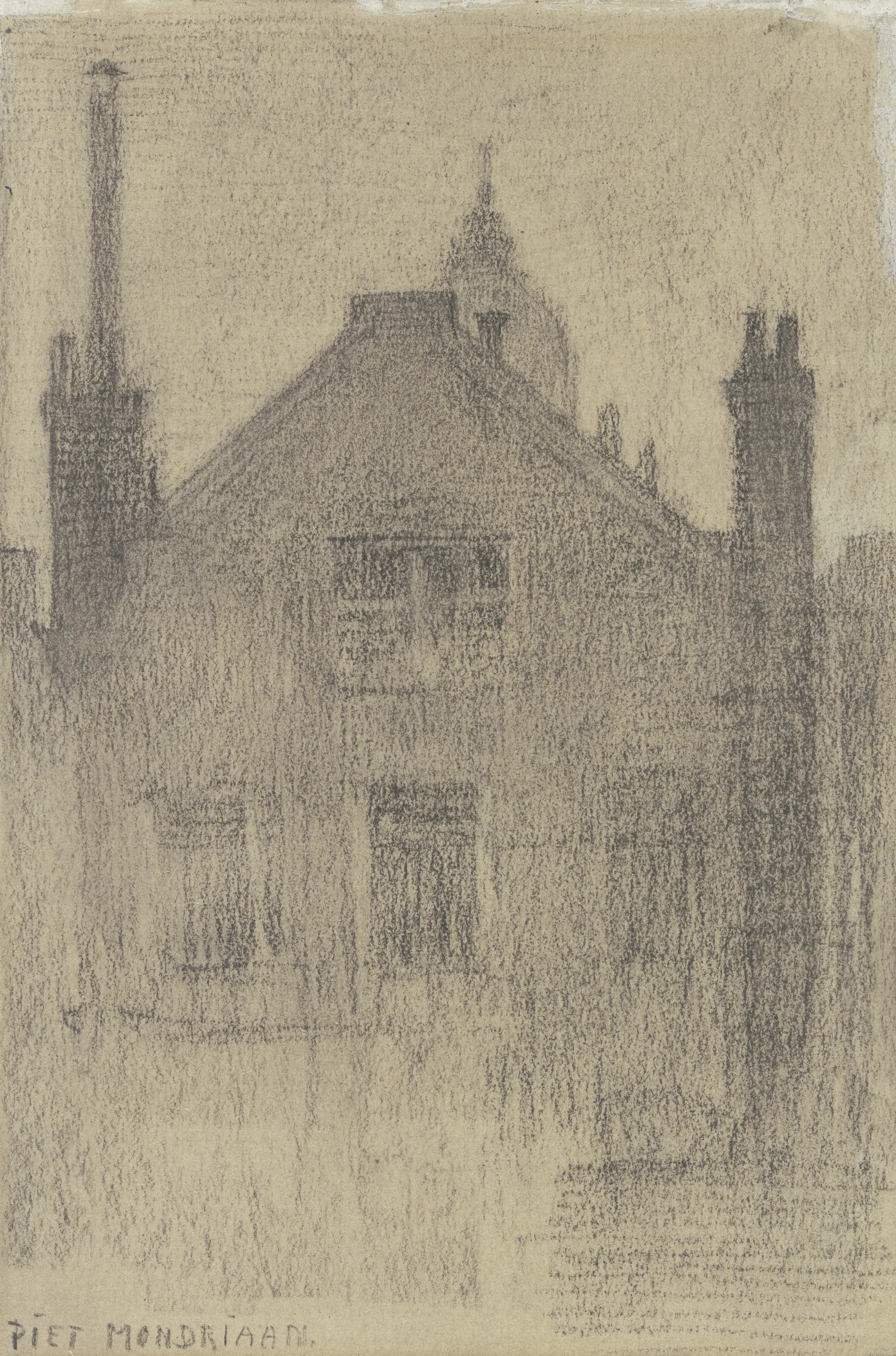 Upper Facade Of House On The Hemonylaan Amsterdam Wall Art by Piet Mondrian - Canvas Print