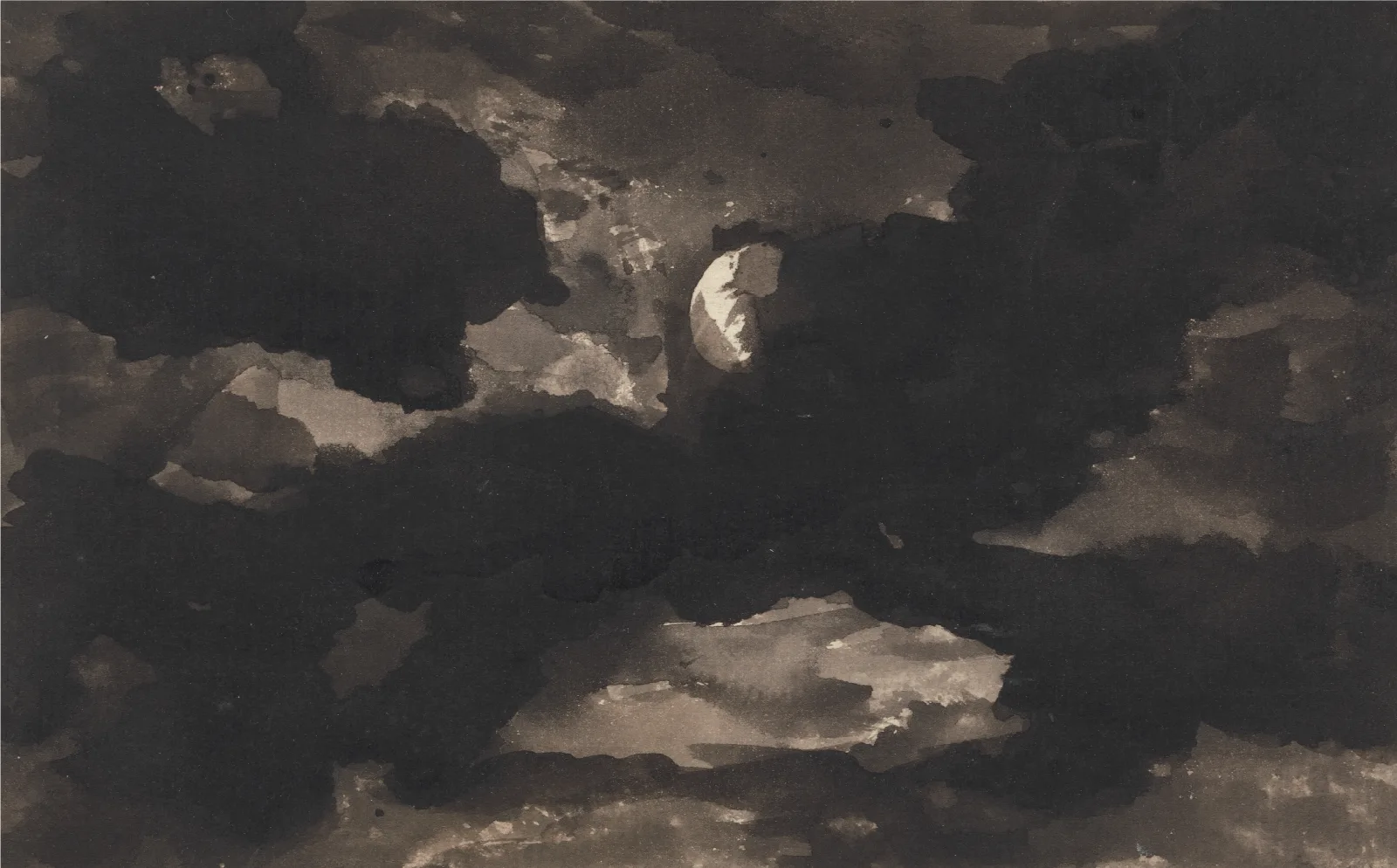 Study Of A Clouded Moonlit Sky Wall Art by George Romney - Canvas Print