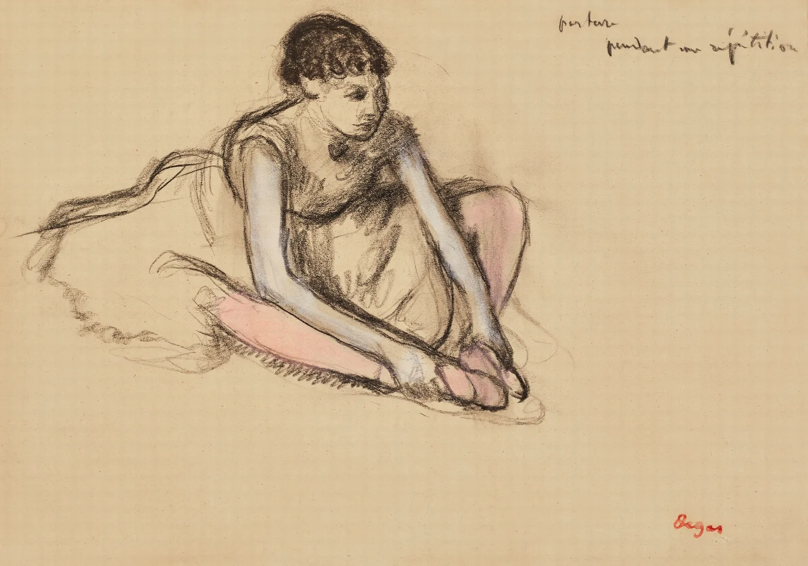 Danseuse Assise Wall Art by Edgar Degas - Canvas Print