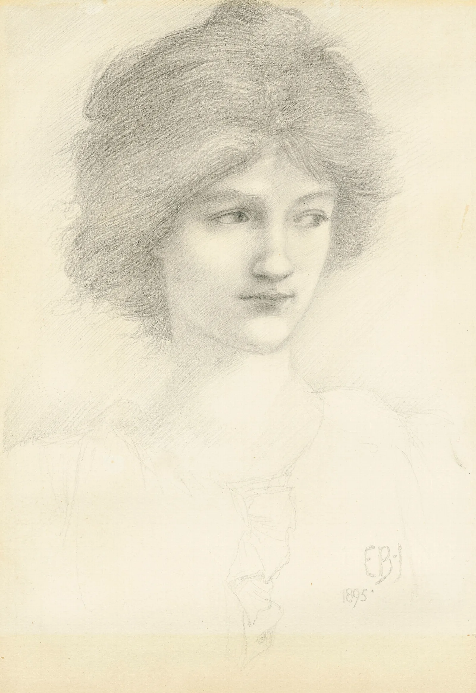Head Study For The Sirens Wall Art by Sir Edward Coley Burne-Jones - Canvas Print