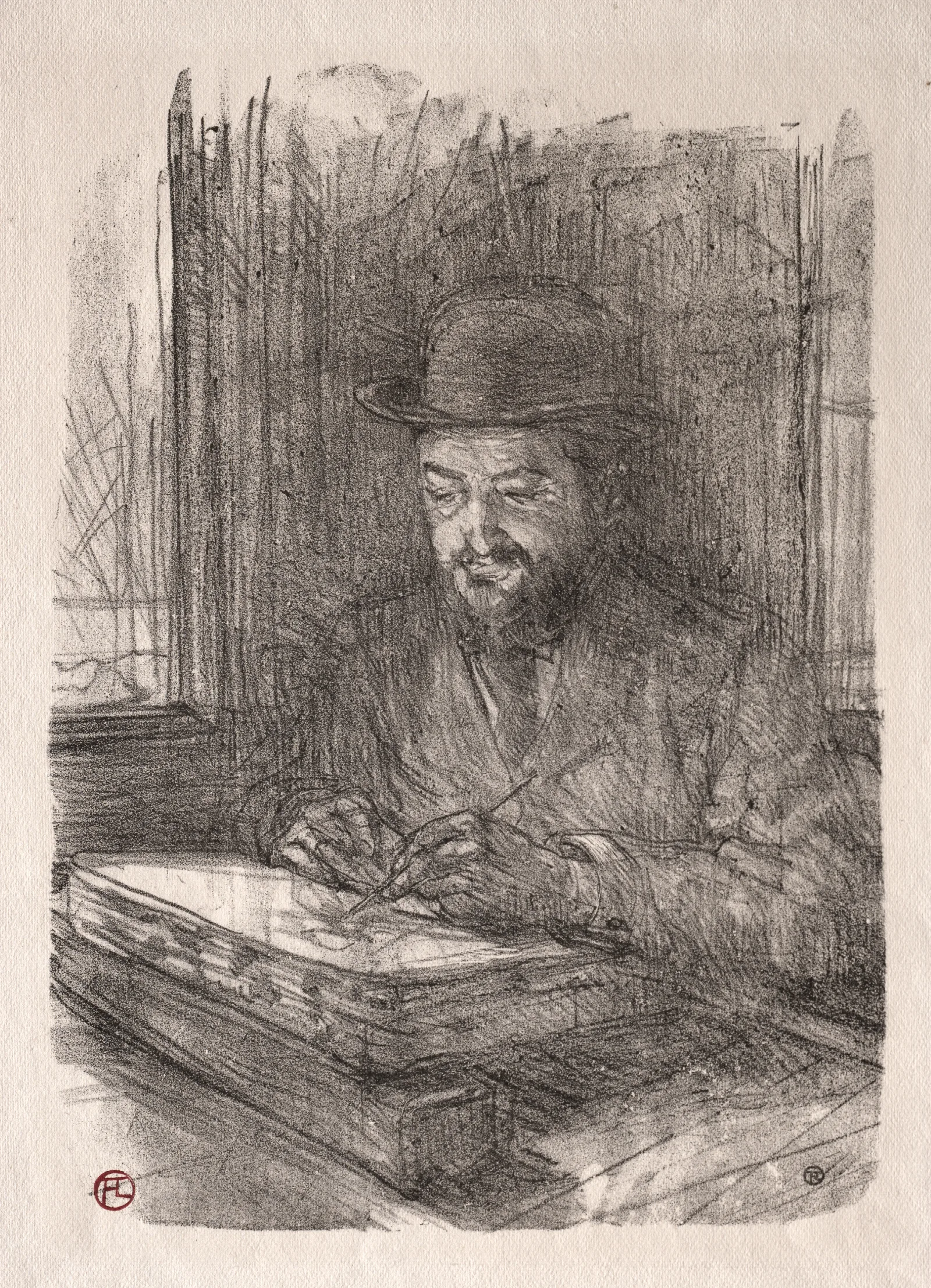 The Good Lithographer Wall Art by Henri de Toulouse-Lautrec - Canvas Print