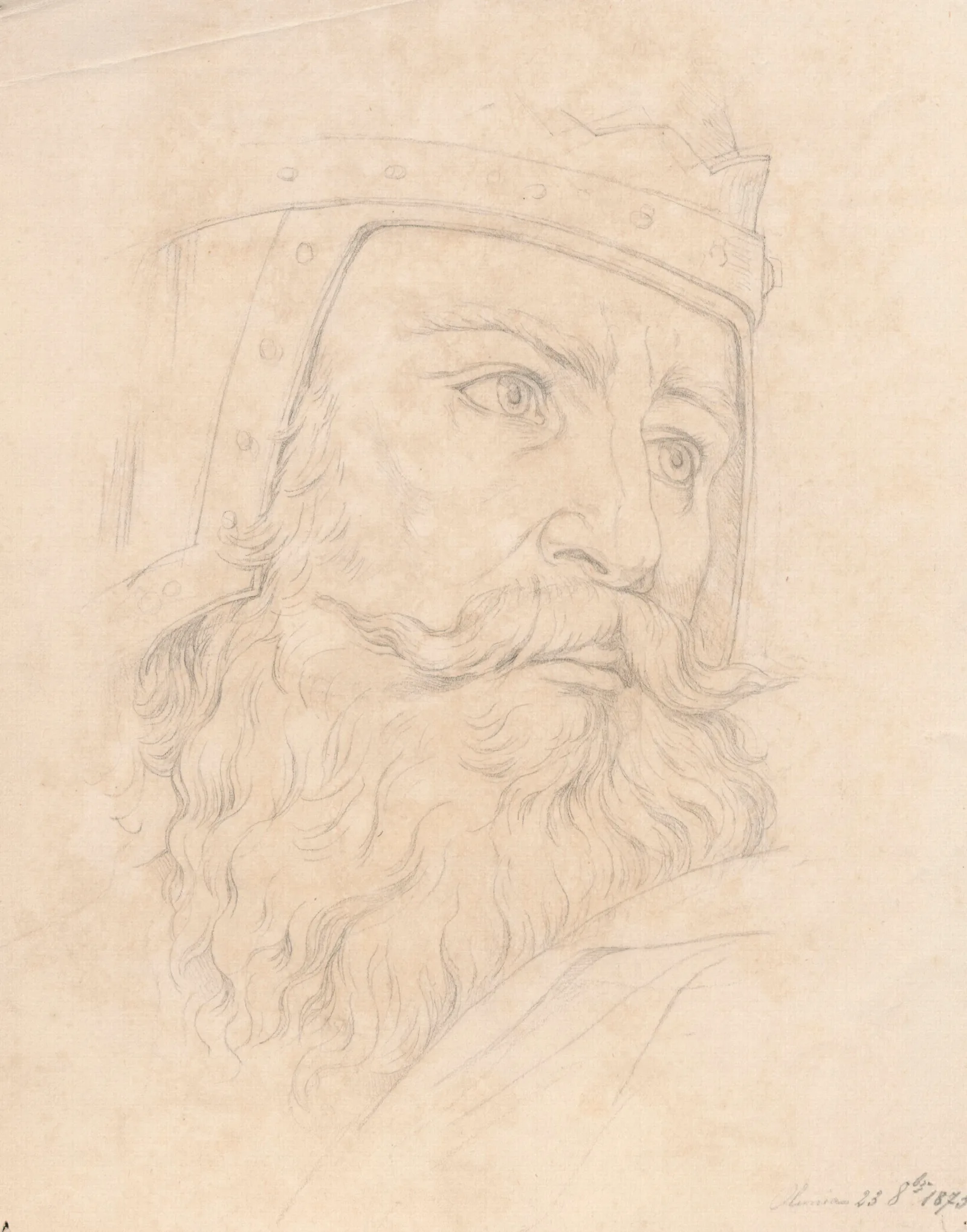 Study Of Kings Head Wall Art by Olga Boznanska - Canvas Print