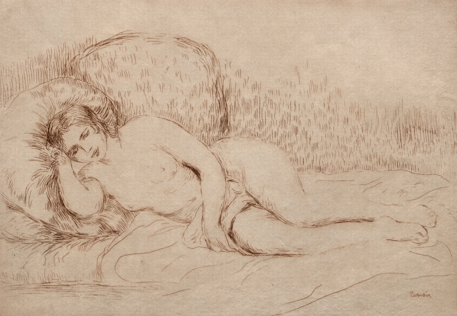 Femme Nue Couchee Wall Art by Pierre-Auguste Renoir - Canvas Print