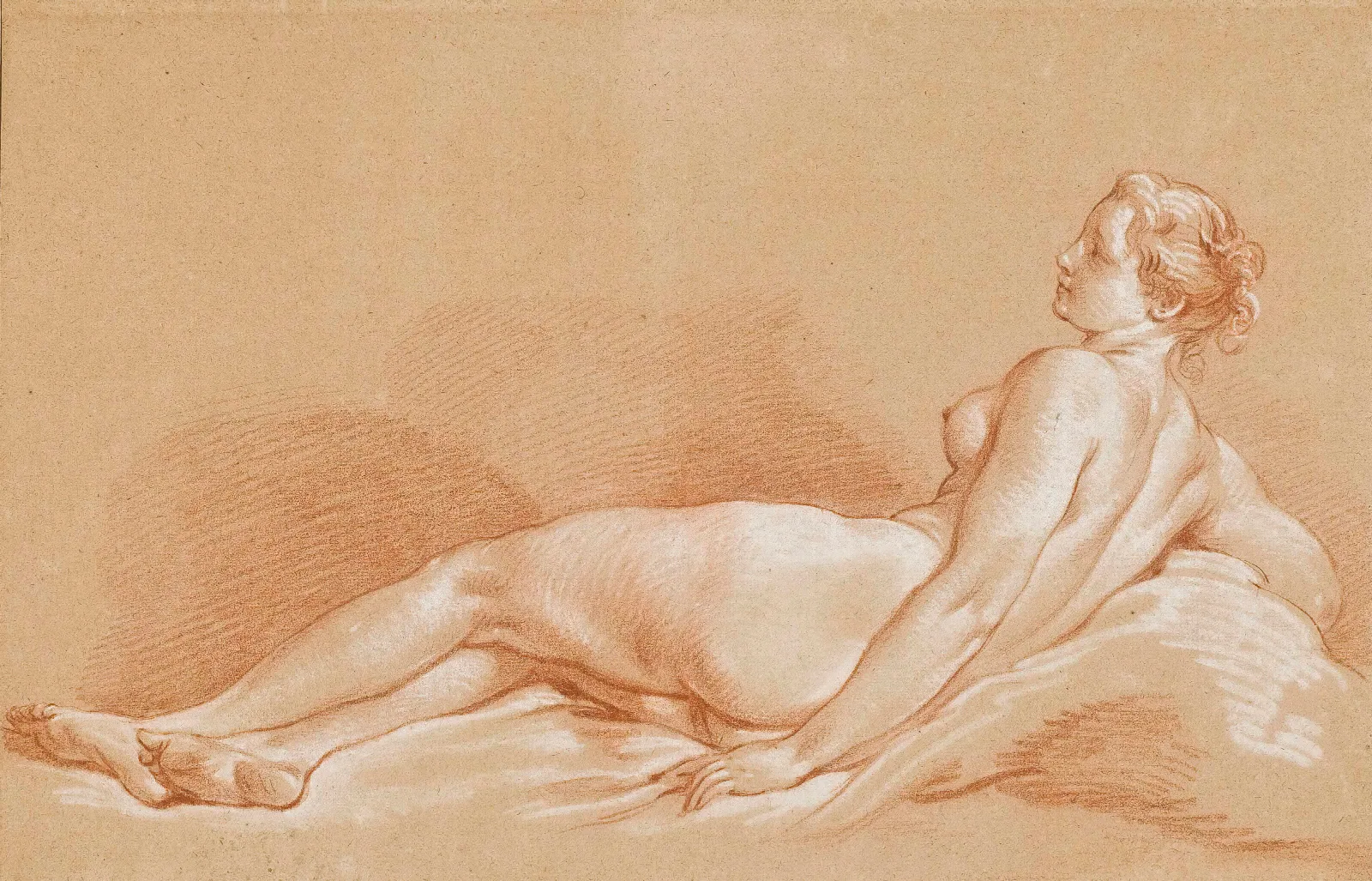 Jeune Femme Allongee Wall Art by François Boucher - Canvas Print