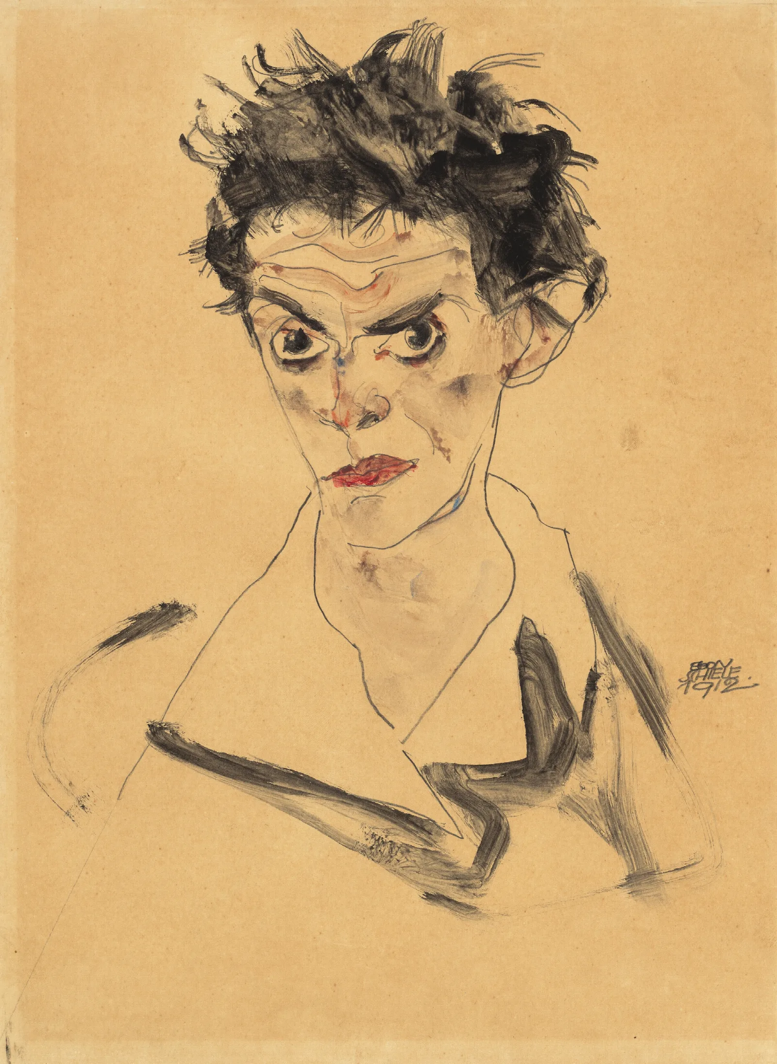 Self Portrait 137 Wall Art by Egon Schiele - Canvas Print
