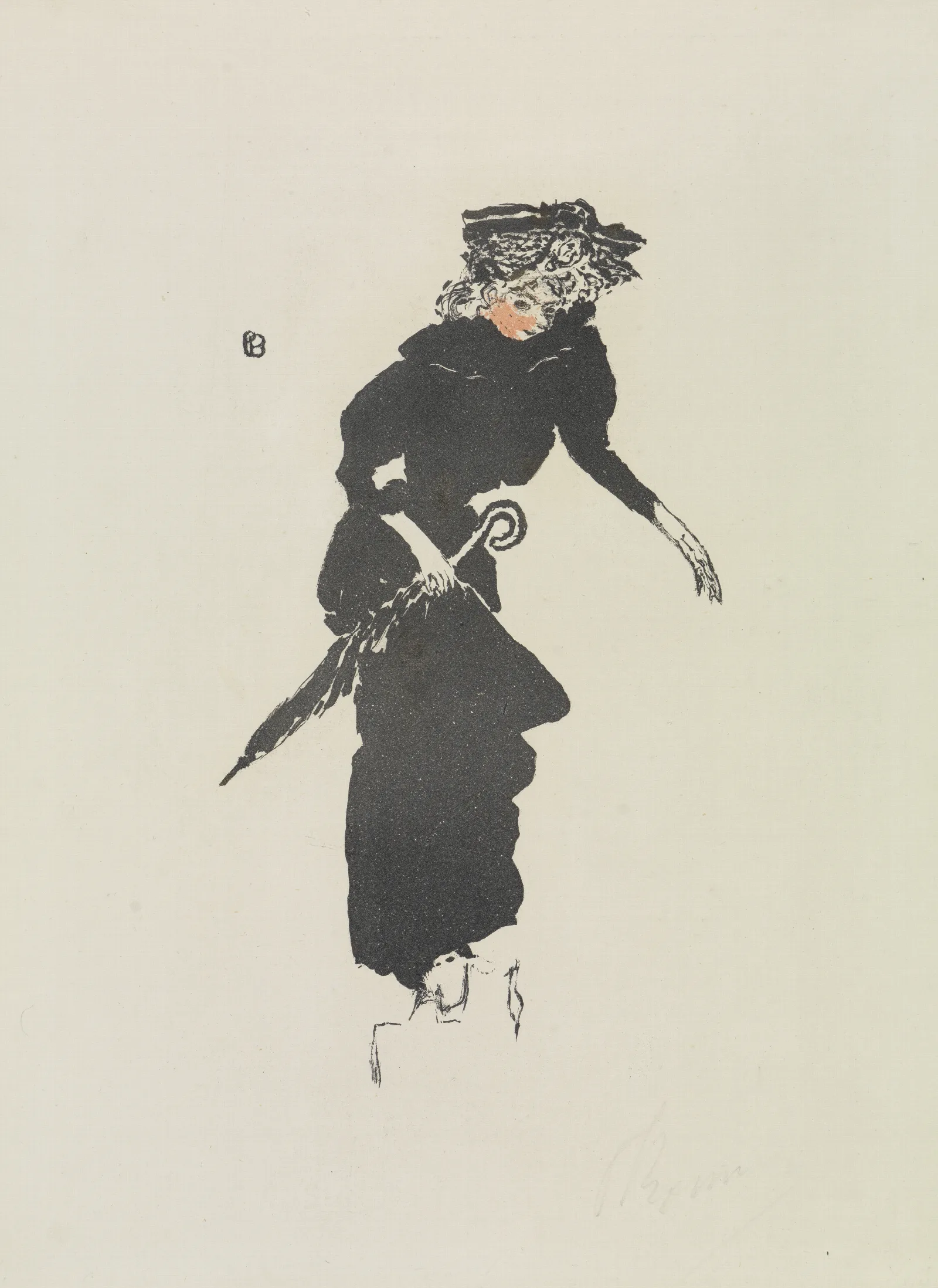 Frau Mit Regenschirm Femme Au Parapluie Wall Art by Pierre Bonnard - Canvas Print