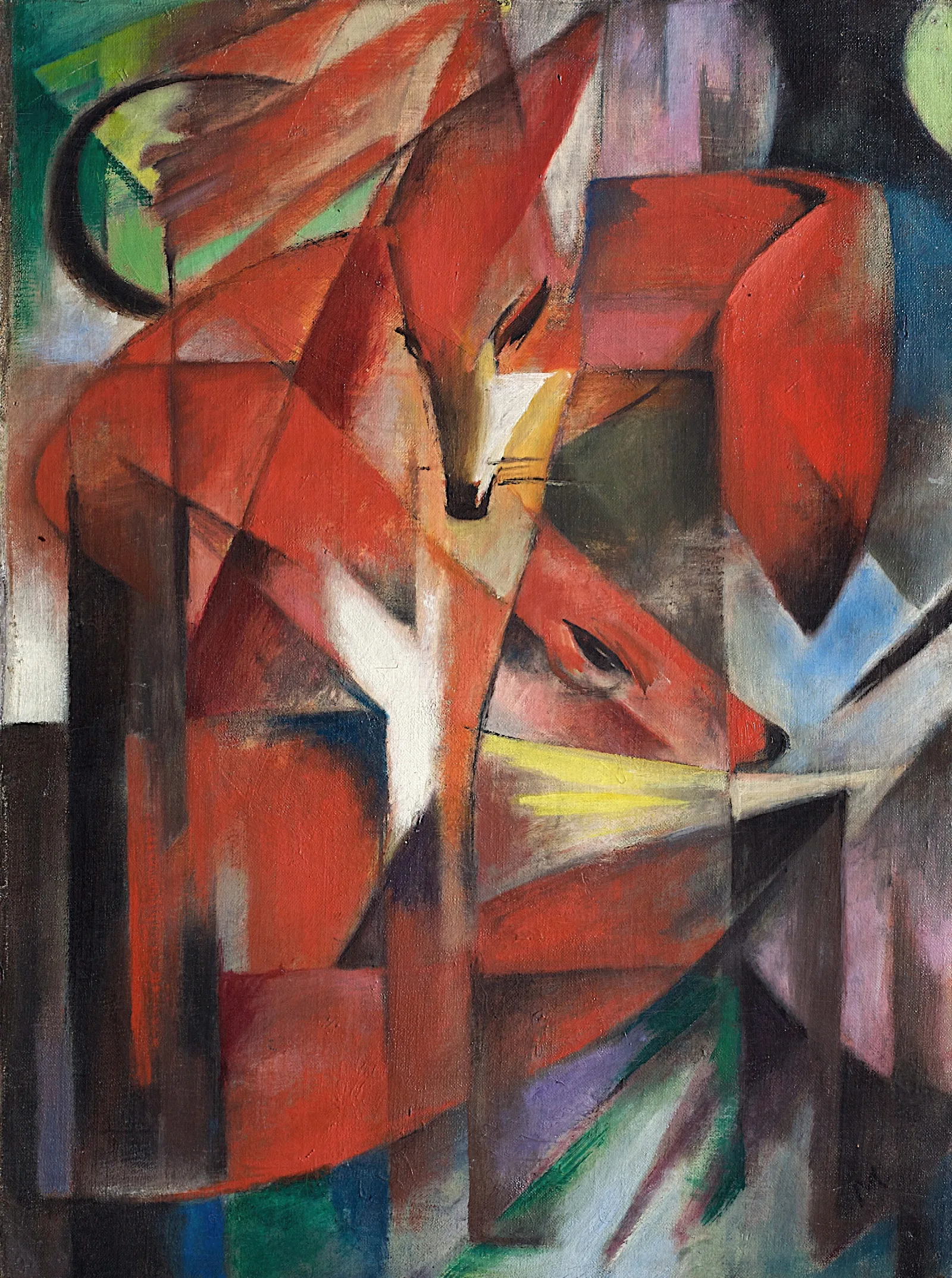 The Foxes Wall Art by Franz Marc - Canvas Print