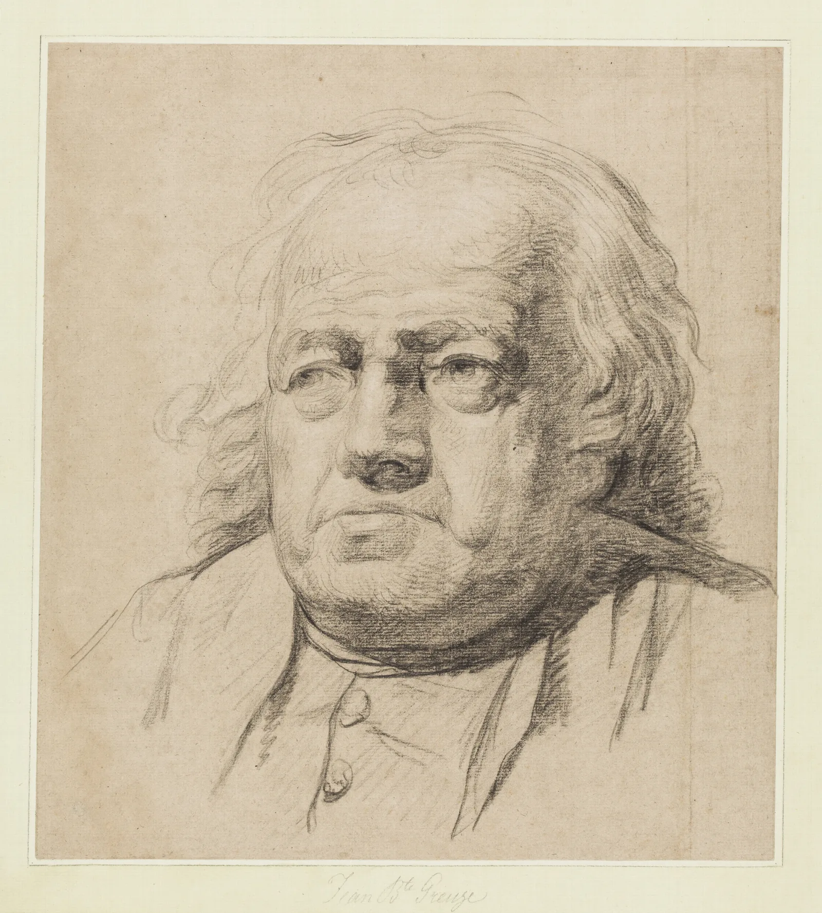 Half Length Portrait Of An Old Man Wall Art by Jean-Baptiste Greuze - Canvas Print
