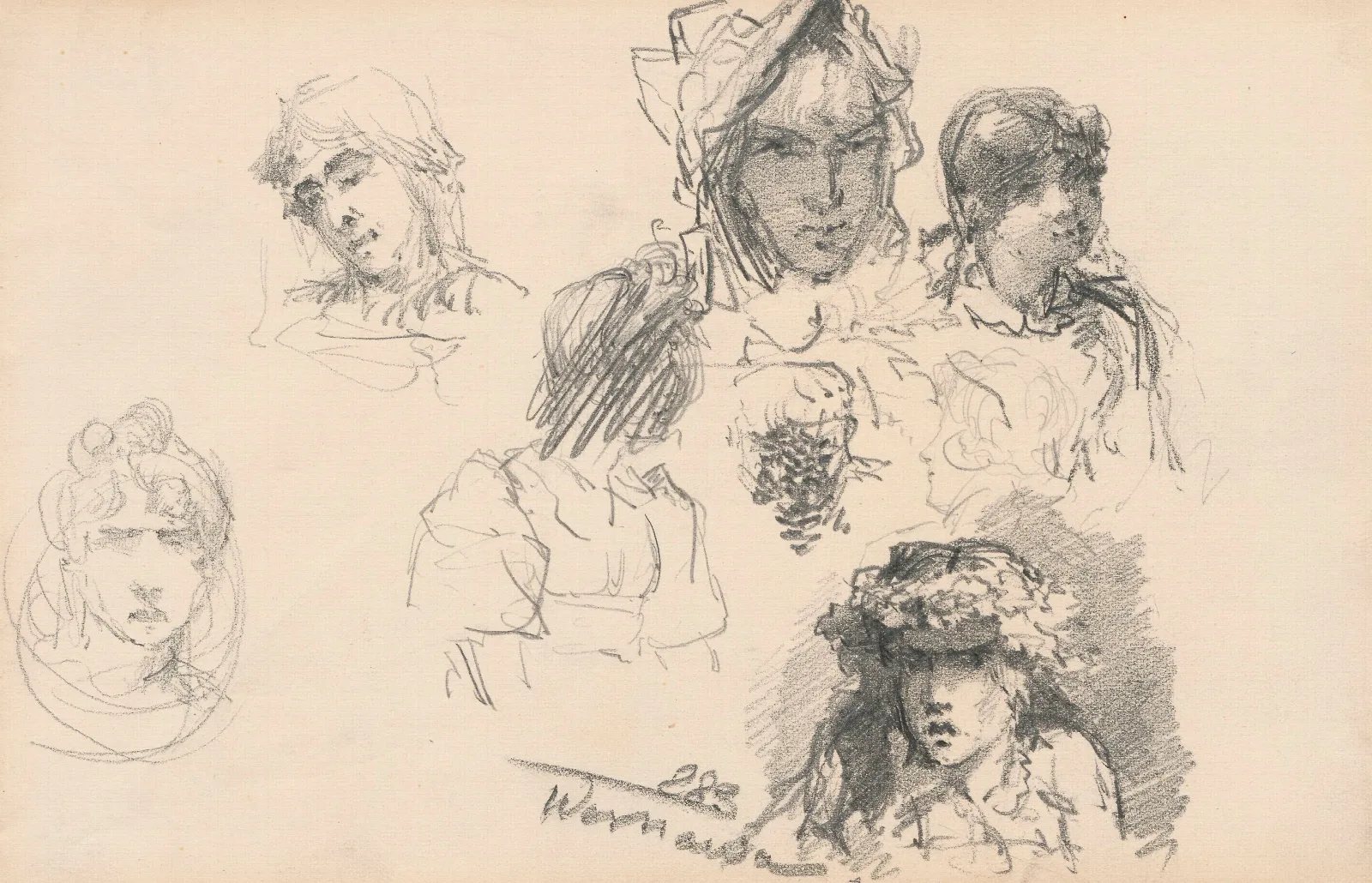 Studia Popiersi Kobiecych Wall Art by Anna Bilińska-Bohdanowicz - Canvas Print