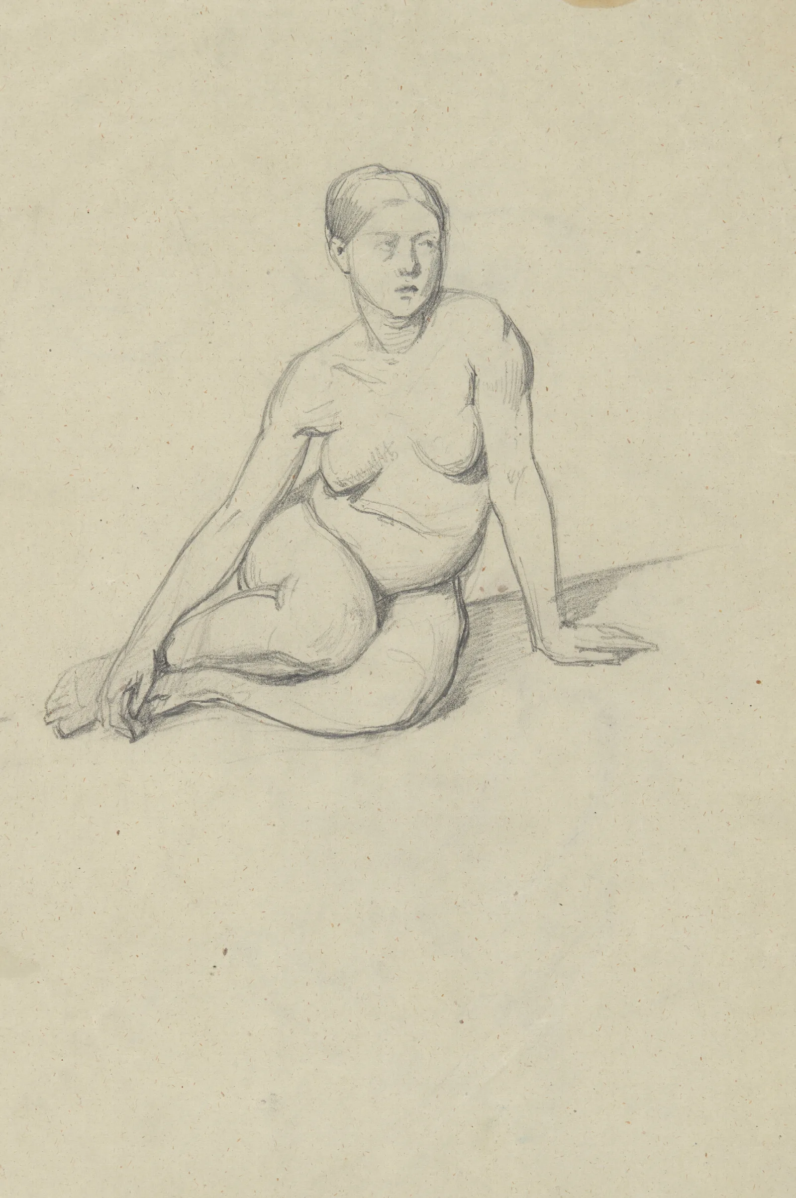 Sketch Of A Nude Female Wall Art by Józef Simmler - Canvas Print