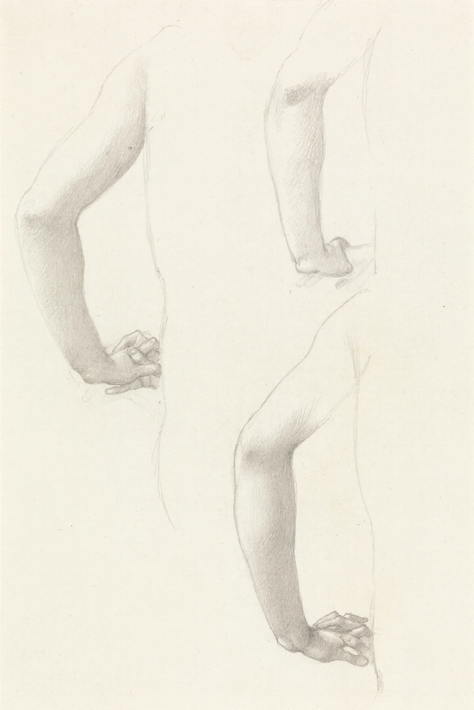 Studies Of An Arm And Hands Wall Art by Sir Edward Coley Burne-Jones - Canvas Print