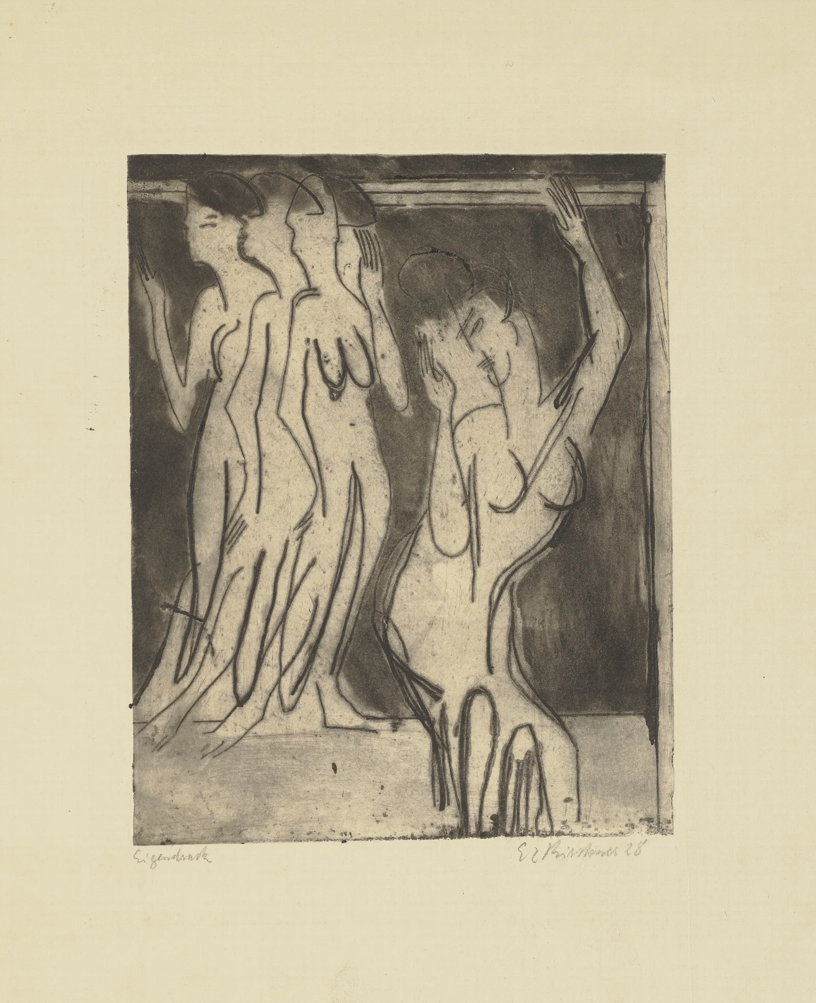 Wigman Tanzgruppe Wall Art by Ernst Ludwig Kirchner - Canvas Print