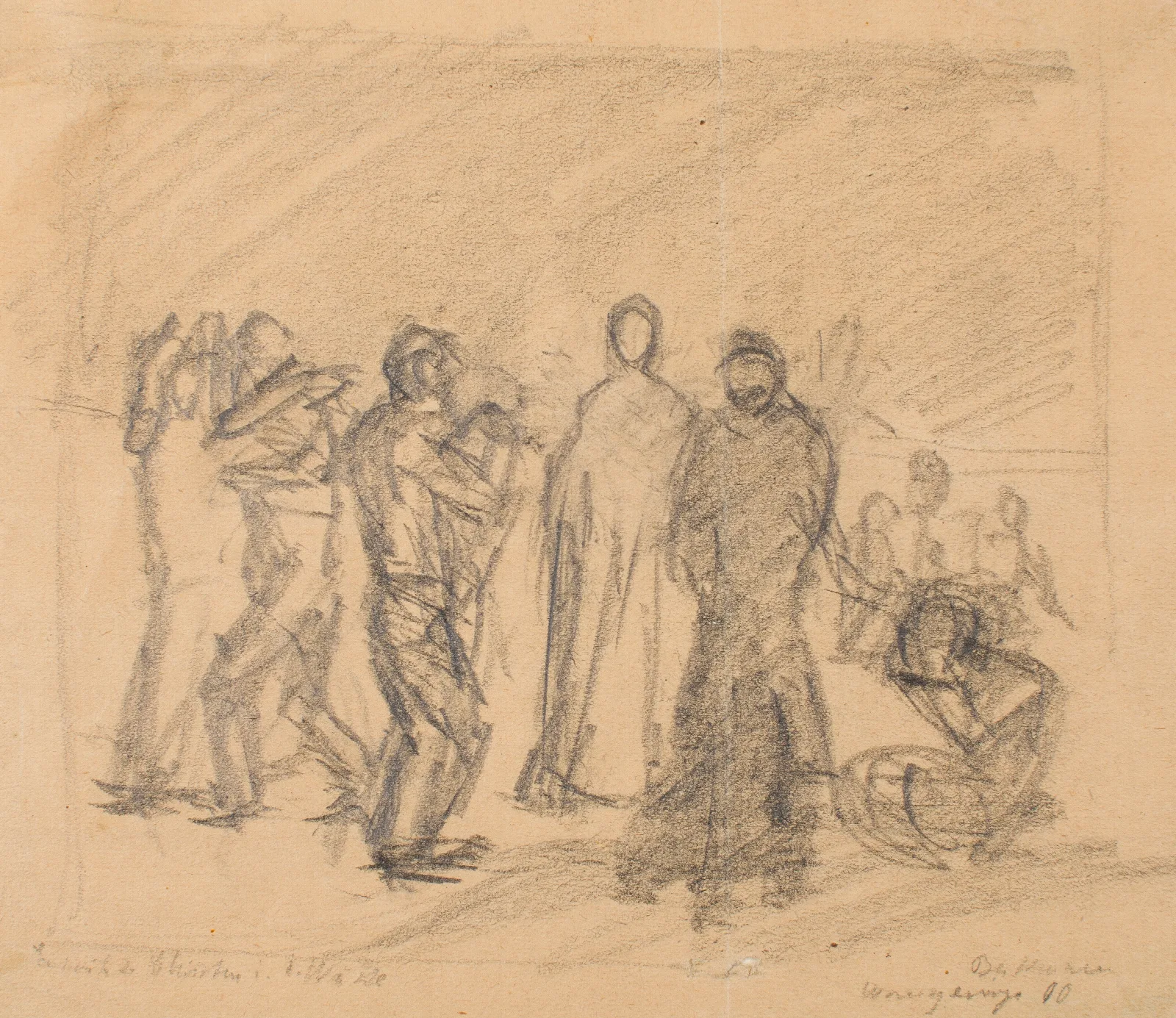Sketch For Christ In The Desert Wall Art by Max Beckmann - Canvas Print