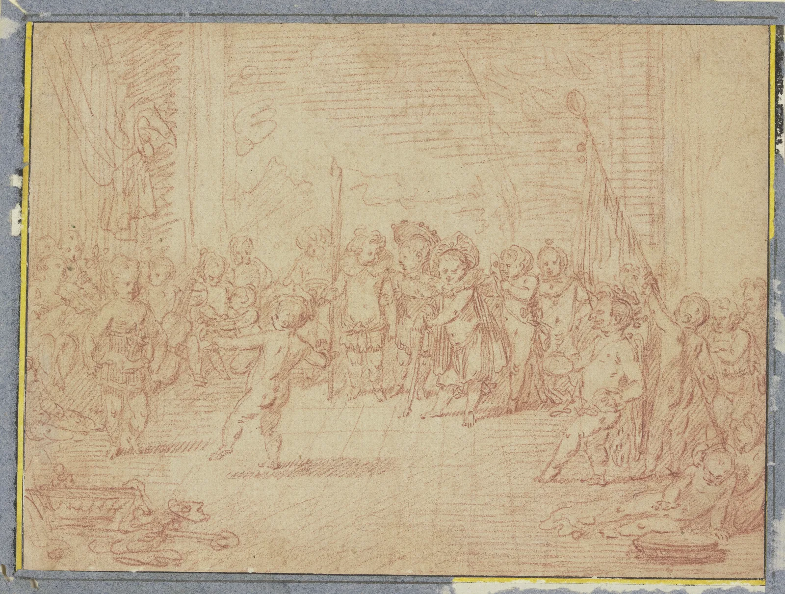 Allegorie Des Winters Oder Kinder Parodieren Einen Ball Wall Art by Jean-Antoine Watteau - Canvas Print