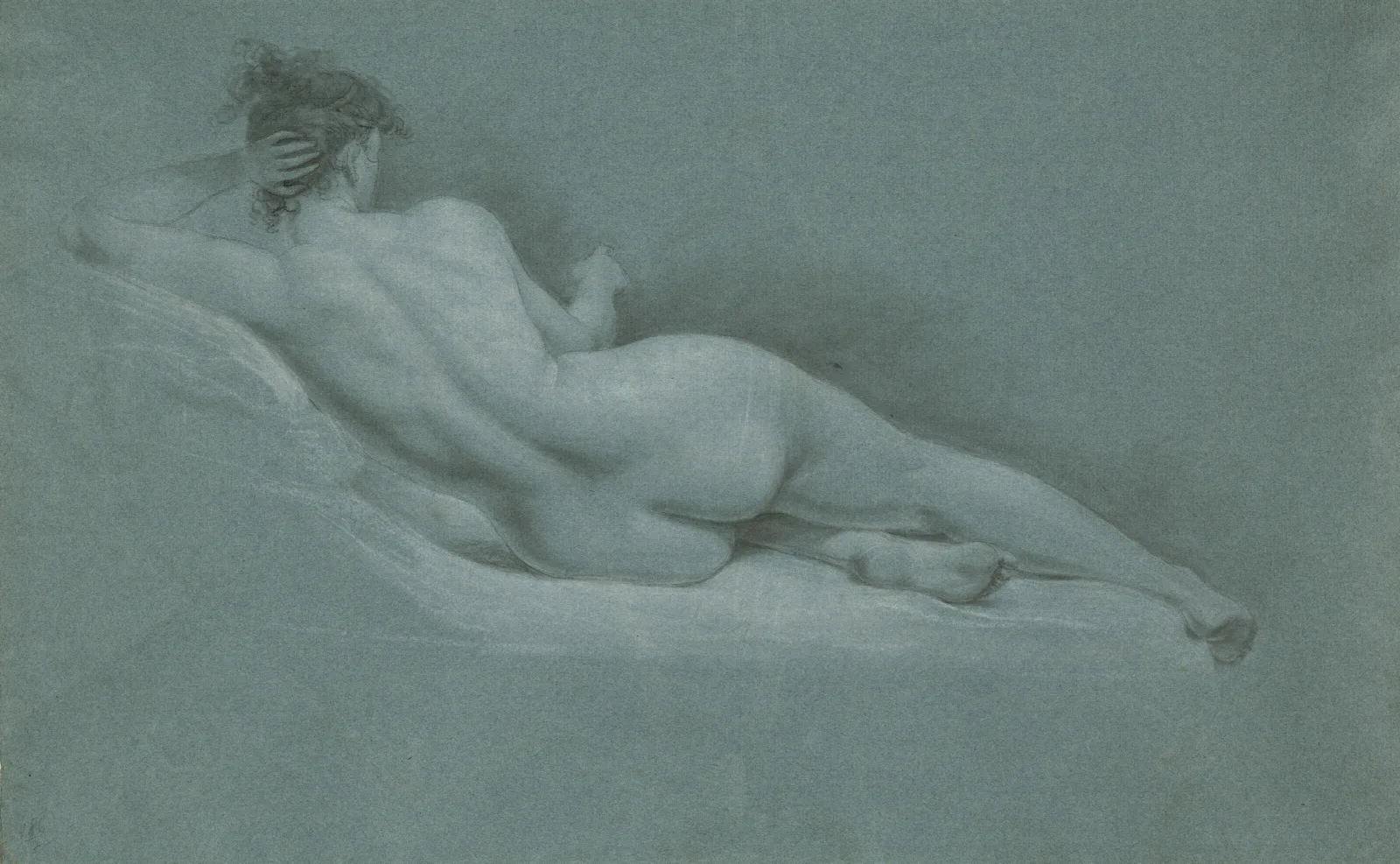 Reclining Nude Back View Wall Art by John Trumbull - Canvas Print