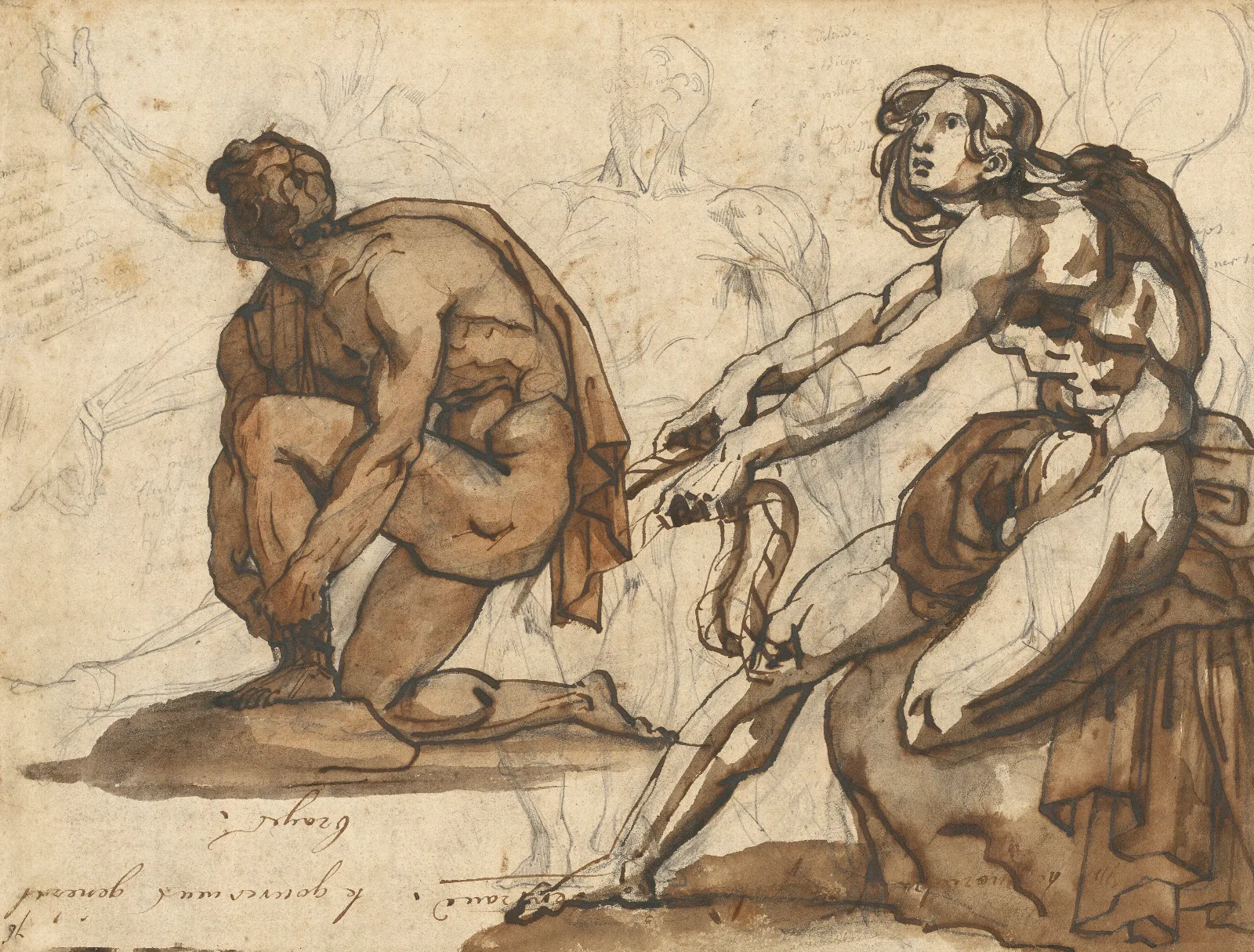 Classical Nudes Wall Art by Théodore Géricault - Canvas Print