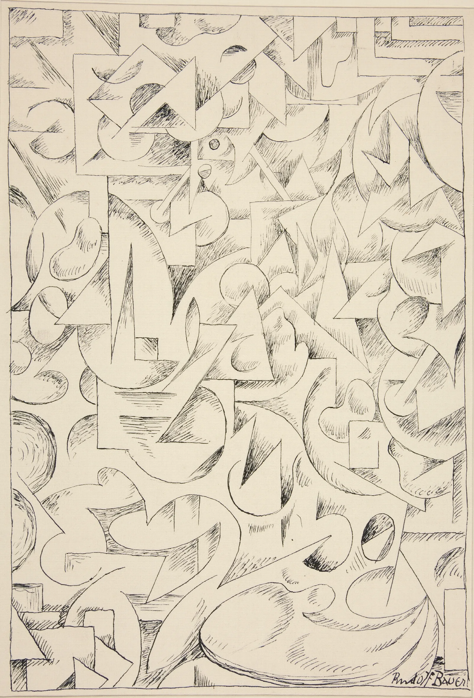 Abstract Abstract Forms 4 by Rudolf Bauer (1919) Wall Art by Rudolf Bauer - Canvas Print