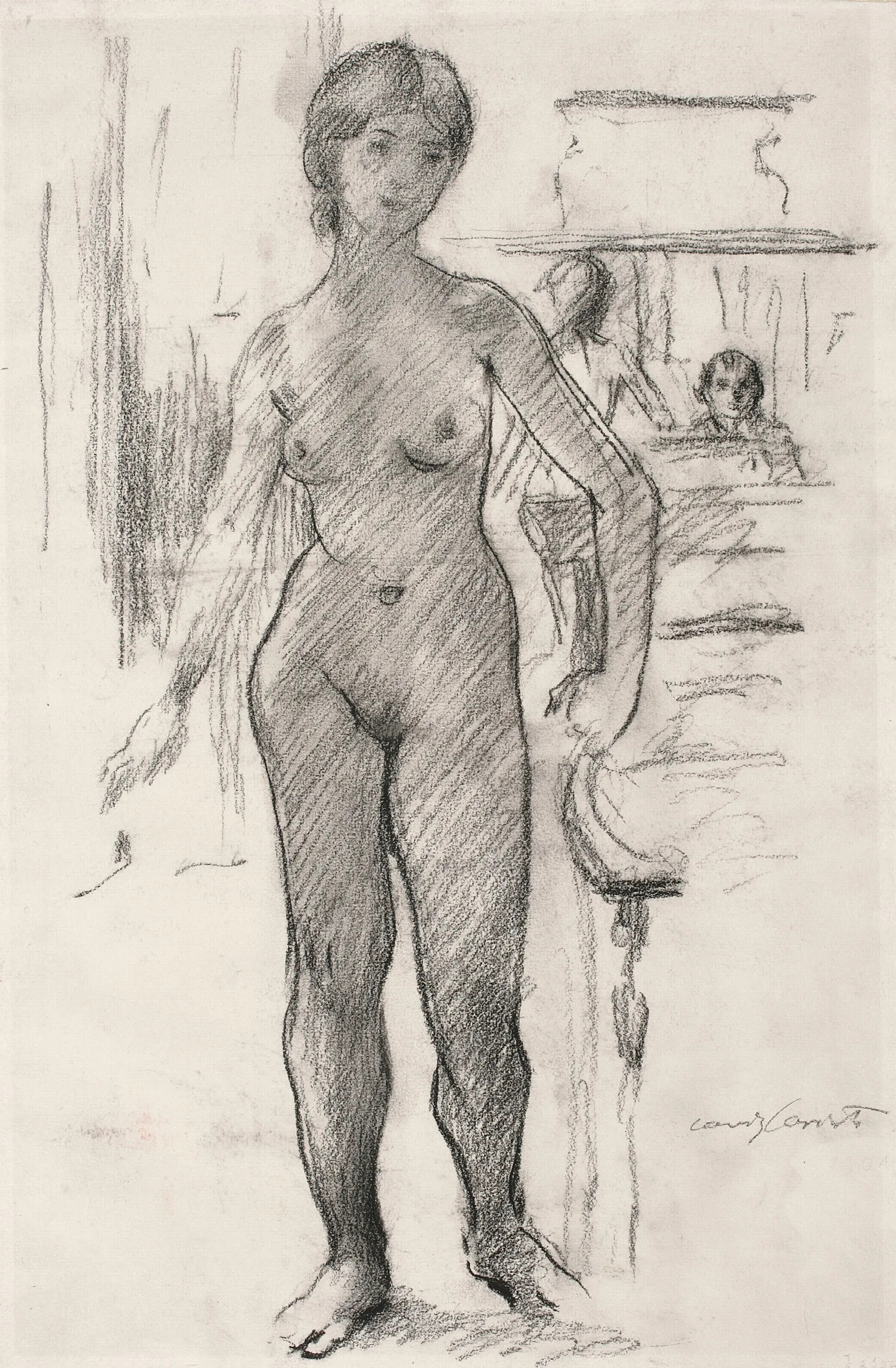 Self Portrait With A Model Wall Art by Lovis Corinth - Canvas Print