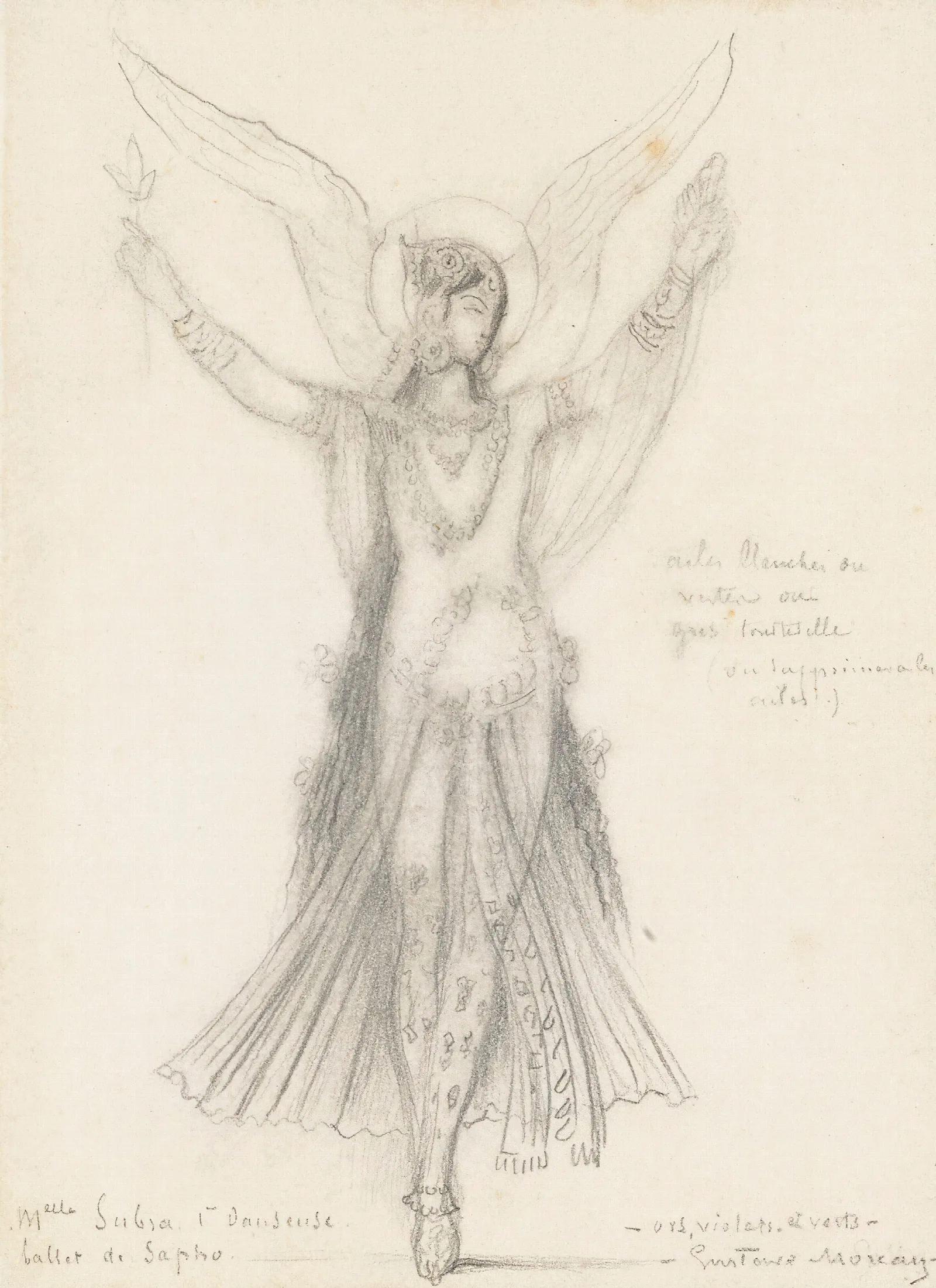 Premiere Danseuse Mademoiselle Subra Ballet De Sapho Wall Art by Gustave Moreau - Canvas Print