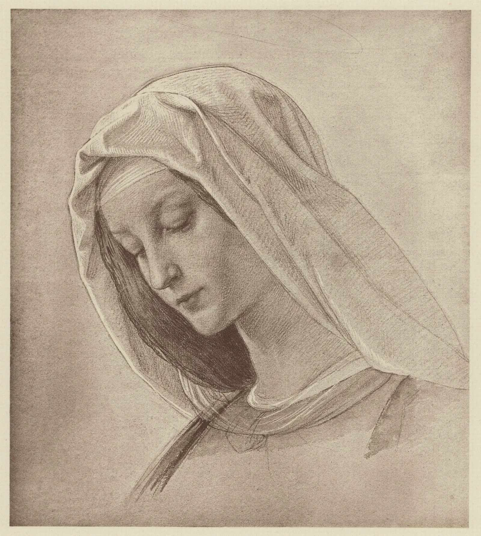 Madonnenkopf 2 Wall Art by Eduard von Steinle - Canvas Print