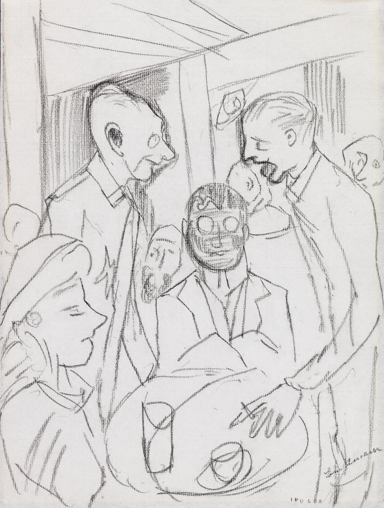 Cafe Wall Art by Max Beckmann - Canvas Print