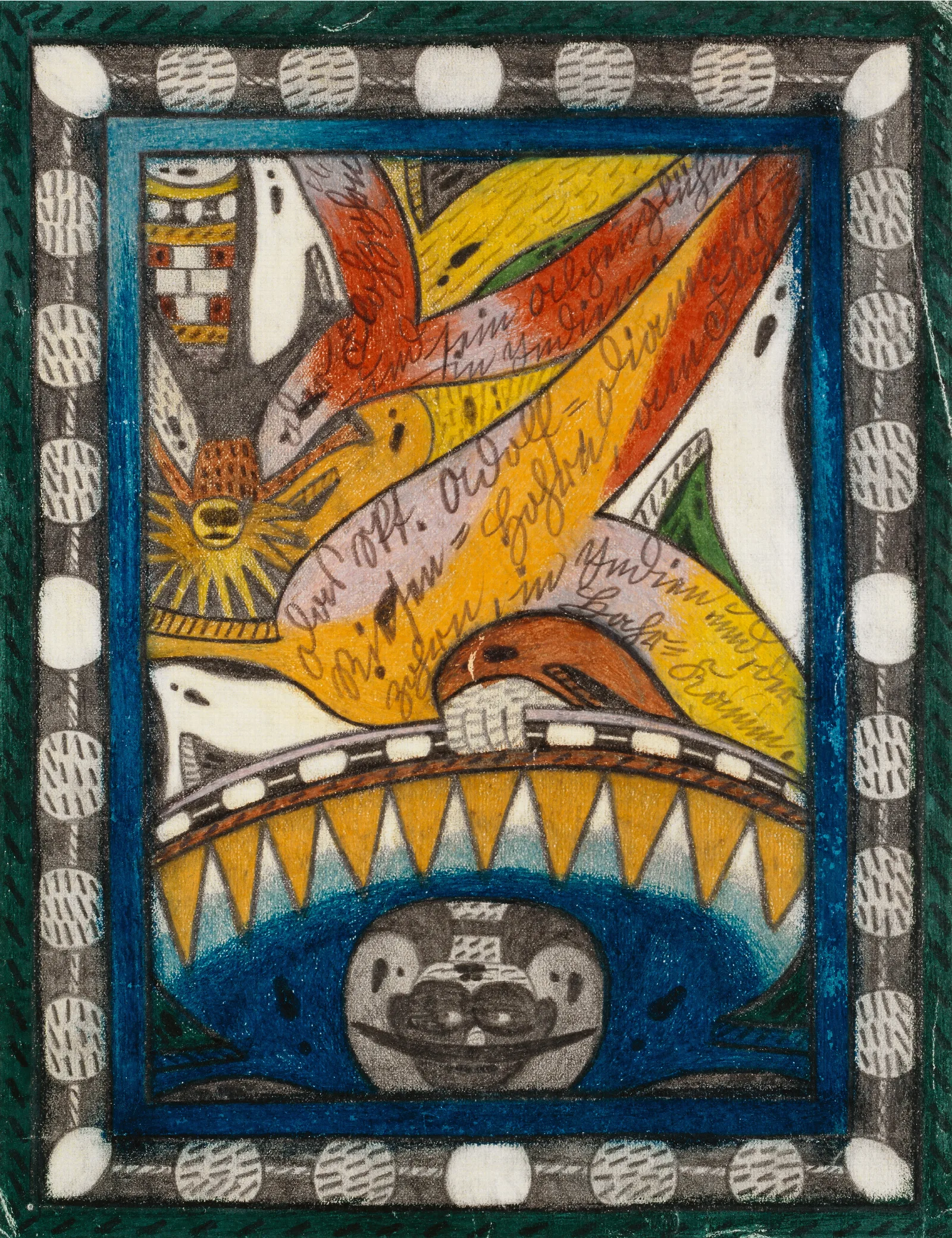 Das Skt Adolfdiamanttriesenhohrn Am Flohzohrn In Indien Und Der Hahrkamm Wall Art by Adolf Wölfli - Canvas Print