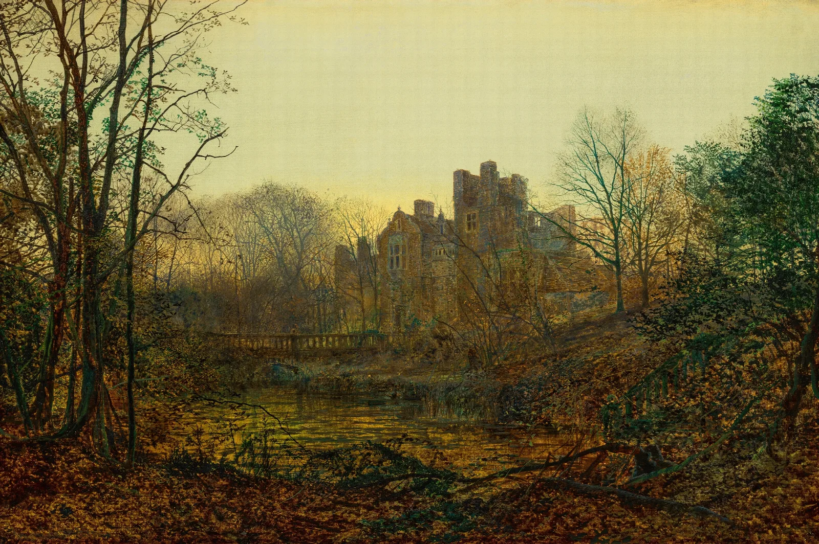 An October Afterglow Wall Art by John Atkinson Grimshaw - Canvas Print