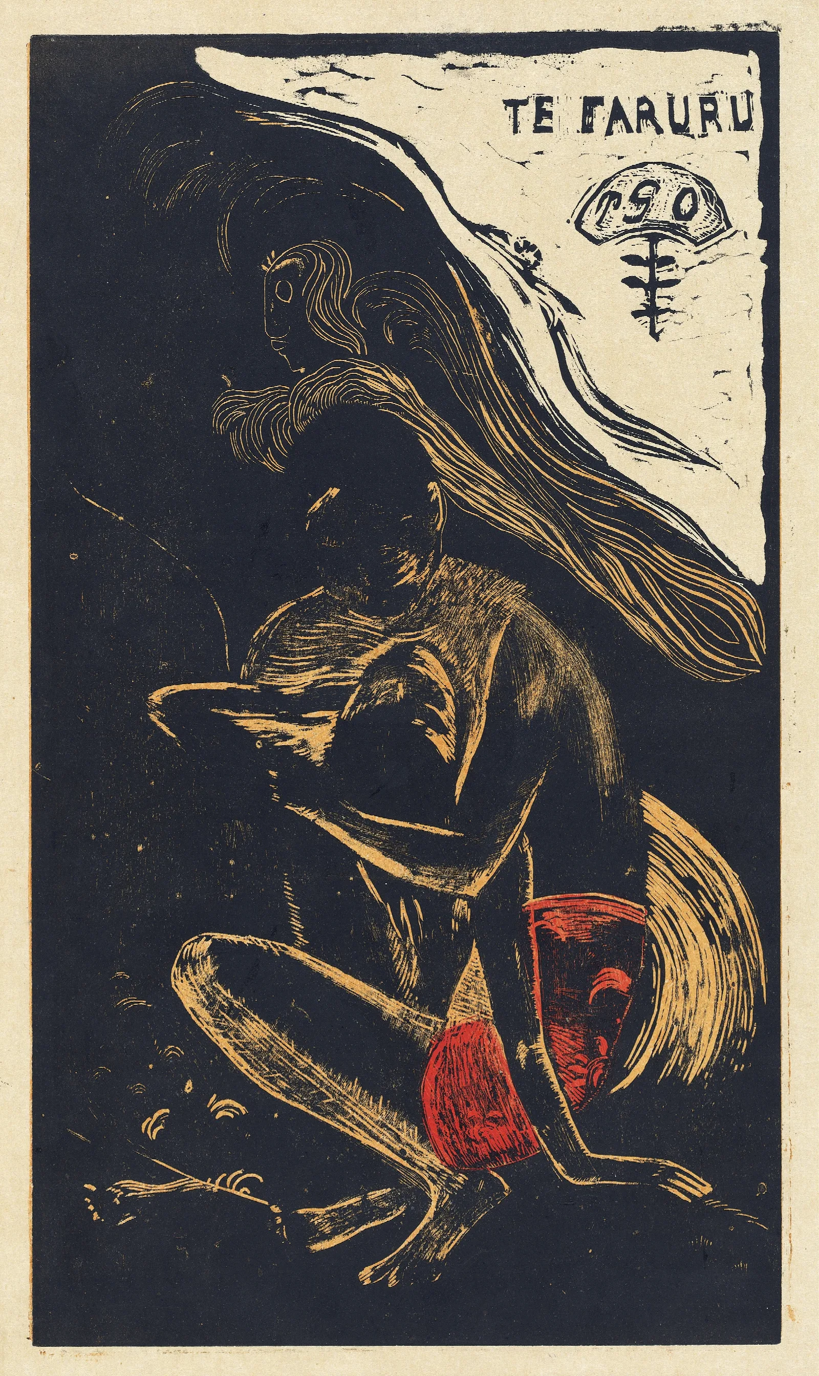 Te Faruru They Are Making Love Here Wall Art by Paul Gauguin - Canvas Print