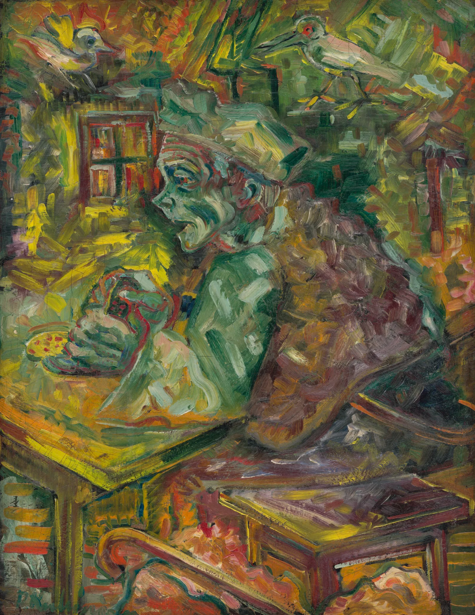 At The Table Wall Art by Arnold Peter Weisz-Kubínčan - Canvas Print