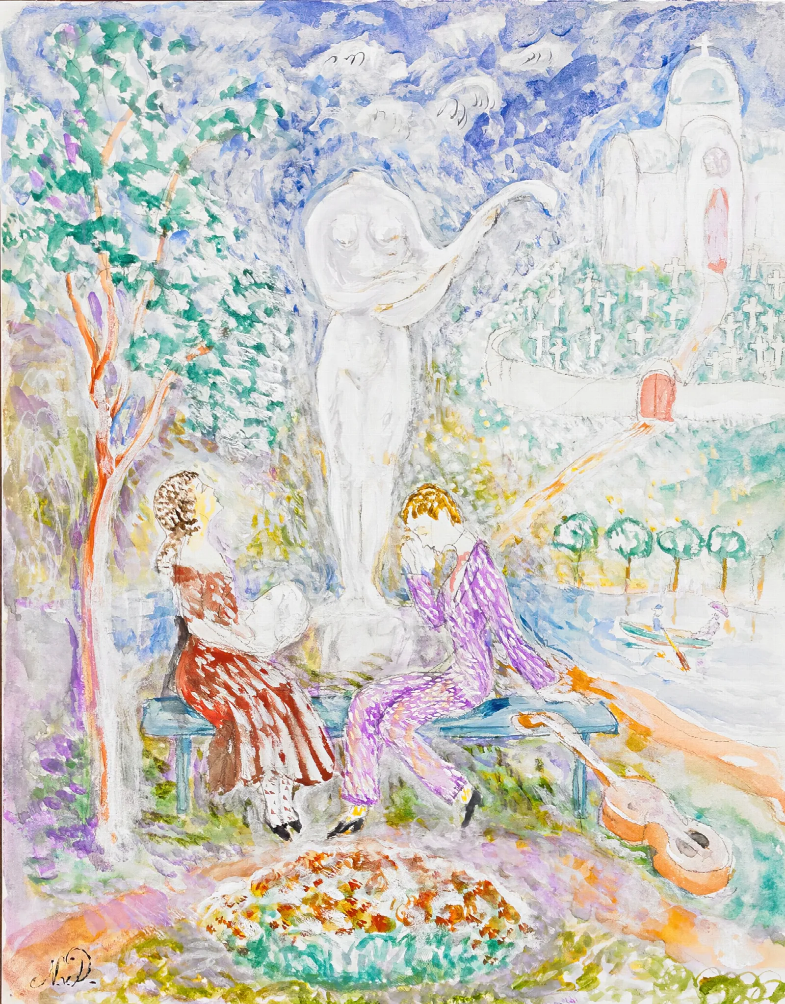 Den Sonderslagna Statyn Wall Art by Nils Dardel - Canvas Print