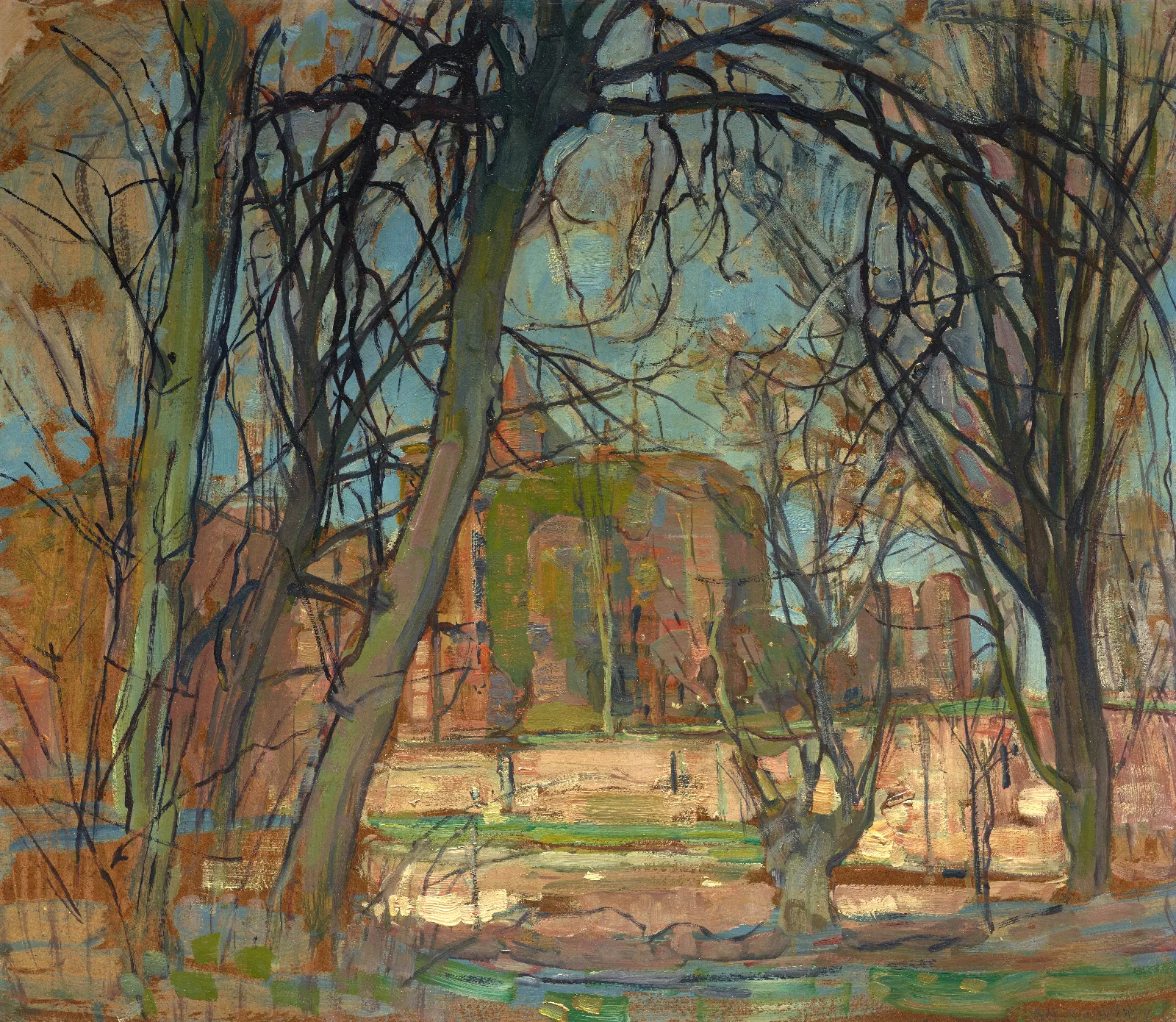 Spring Sun Lentezon Castle Ruin Brederode Wall Art by Piet Mondrian - Canvas Print