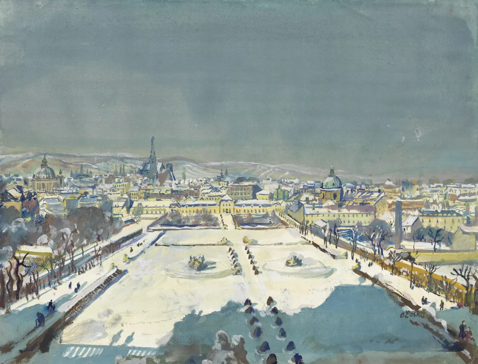Belvedere Mit Blick Auf Wien Wall Art by Oskar Laske - Canvas Print
