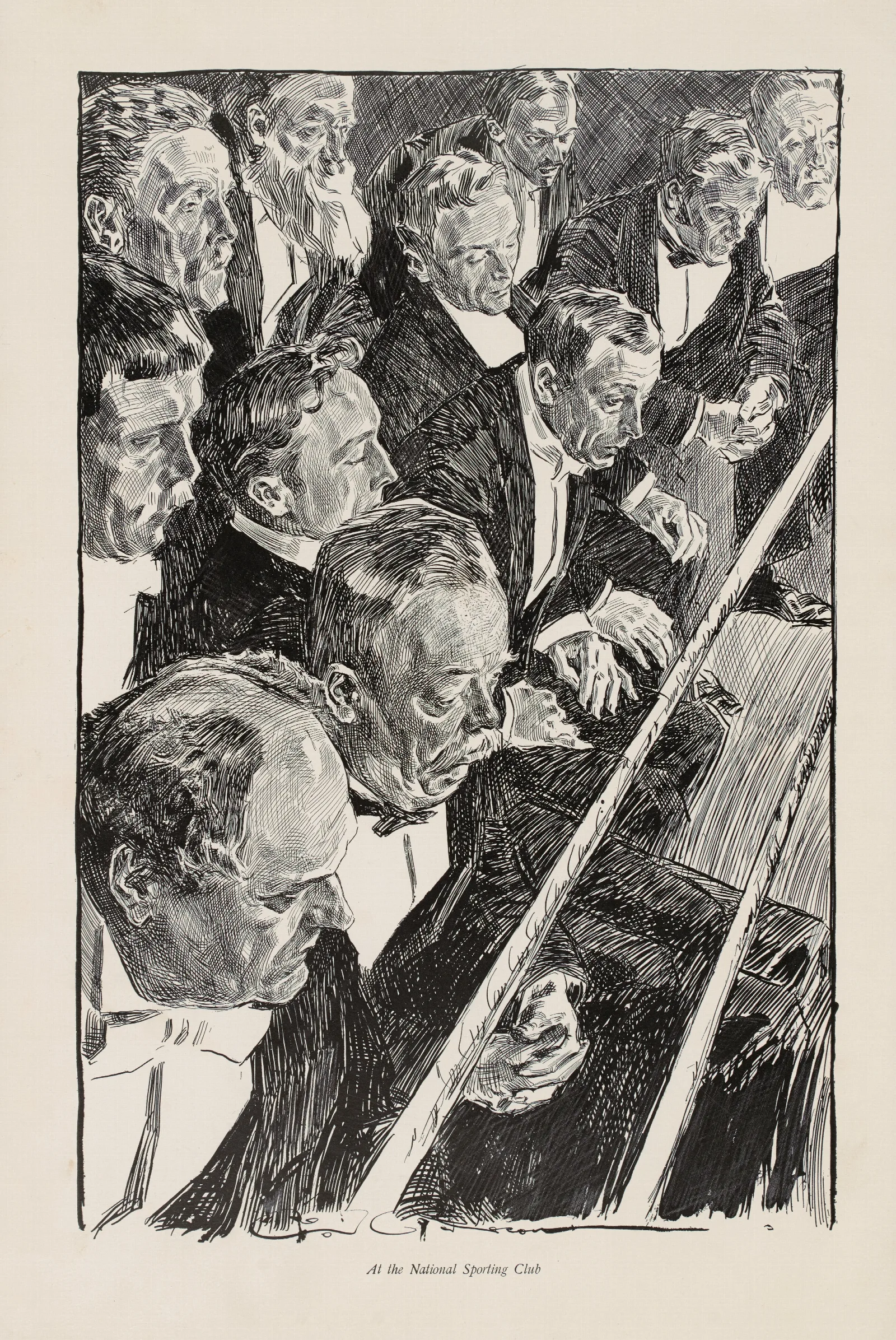 At The National Sporting Club Wall Art by Charles Dana Gibson - Canvas Print