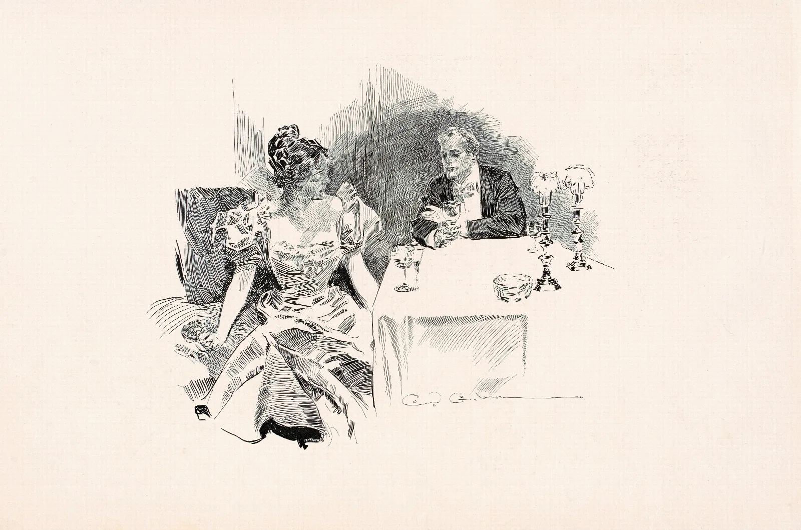 Illustration 204 by Charles Dana Gibson (1896) Wall Art by Charles Dana Gibson - Canvas Print