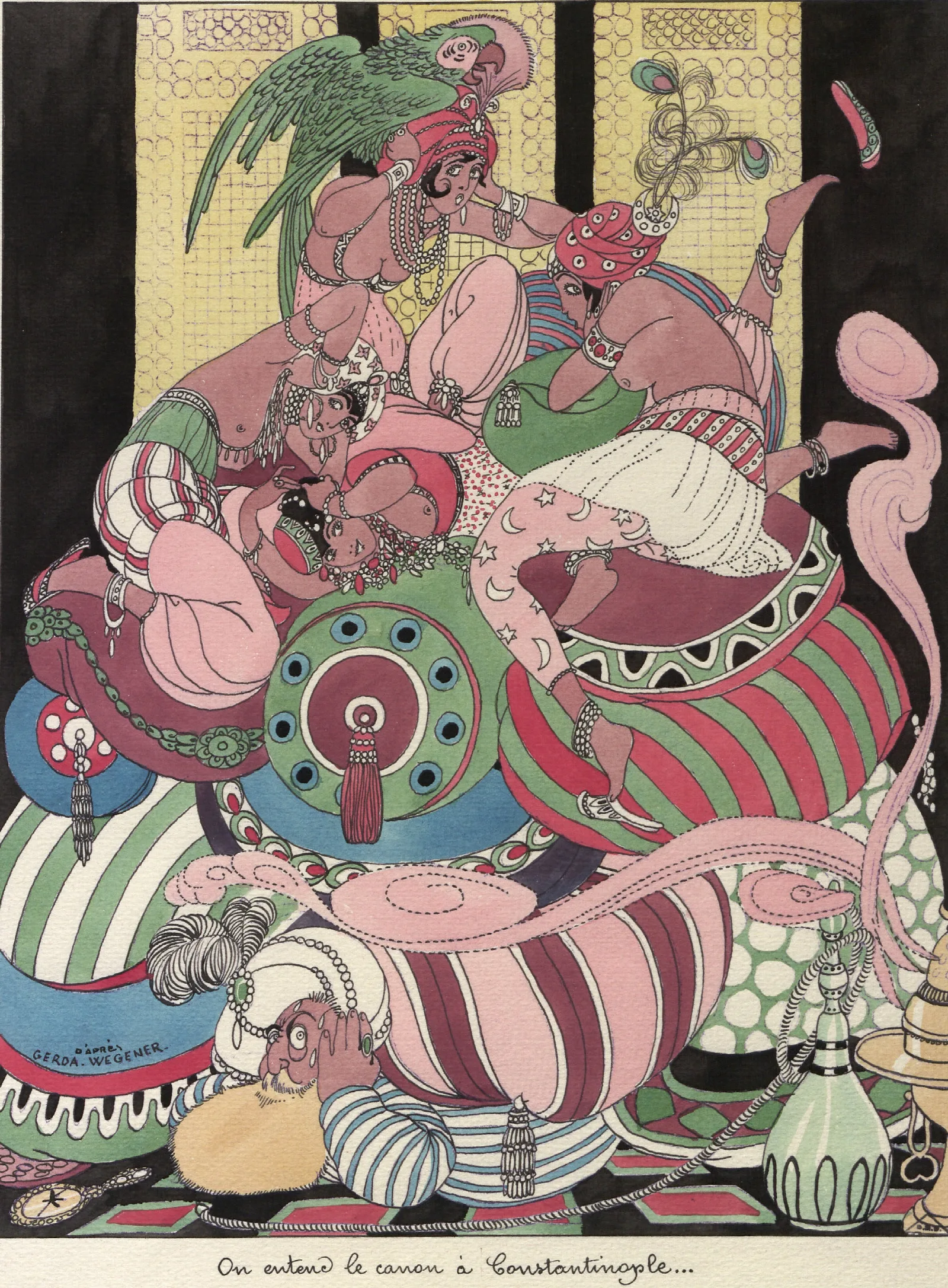 On Entend Le Canon A Constantinople Wall Art by Gerda Wegener - Canvas Print