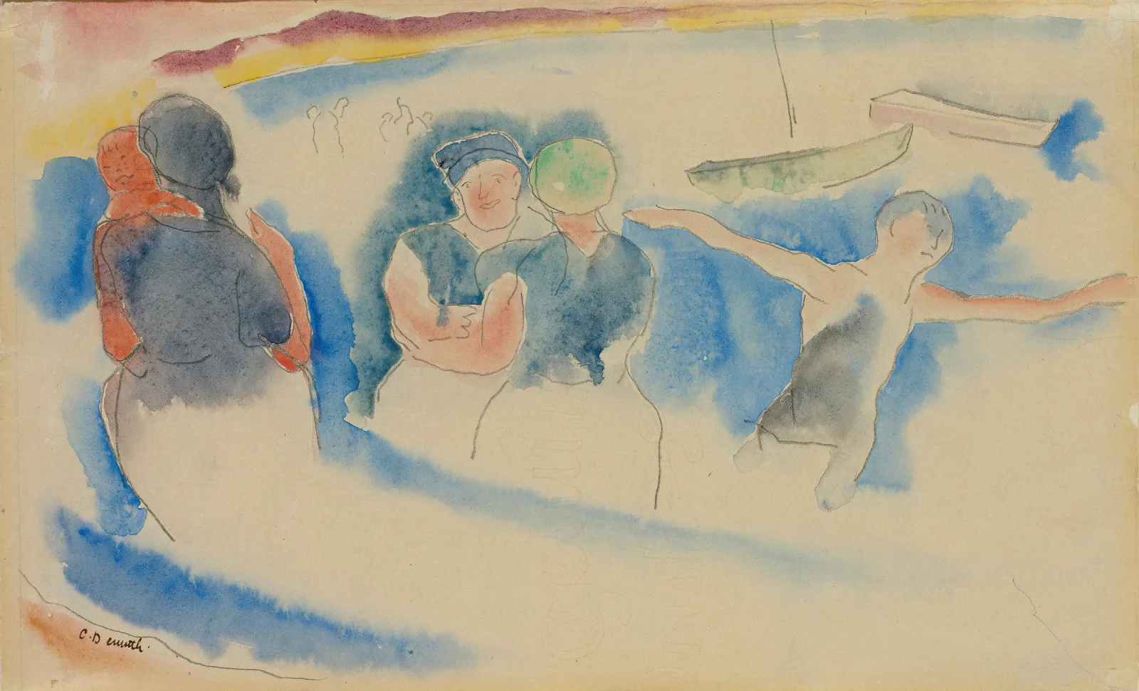 Bathing Beach Wall Art by Charles Demuth - Canvas Print
