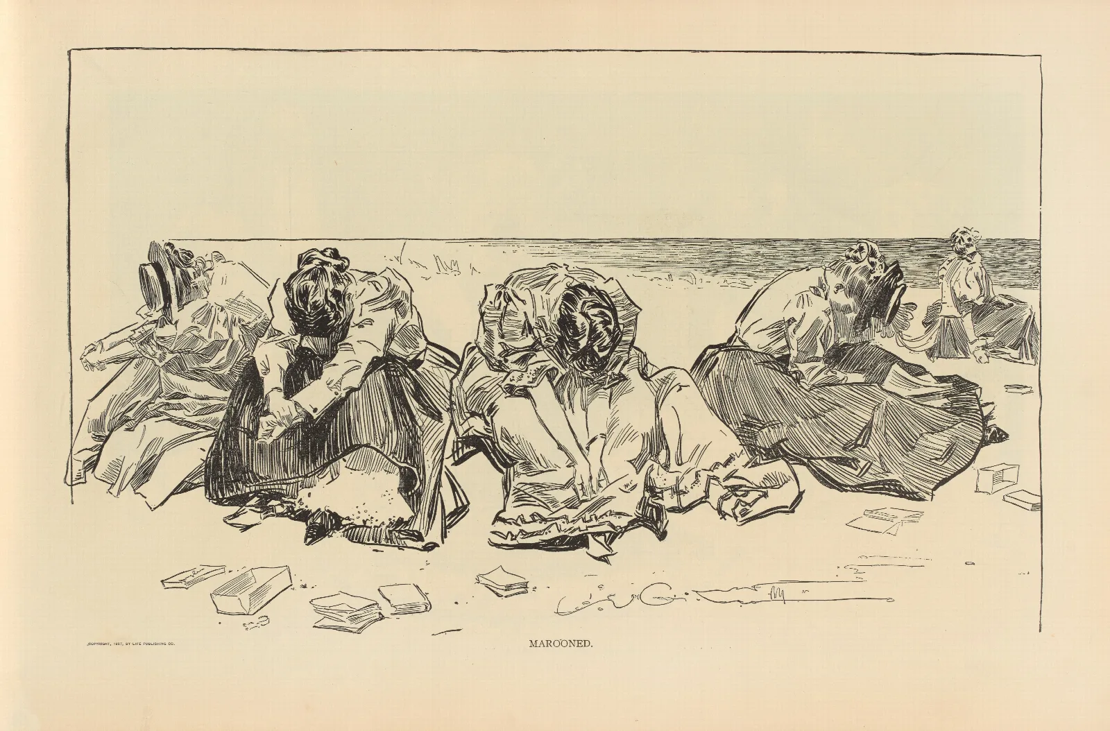 Marooned Wall Art by Charles Dana Gibson - Canvas Print