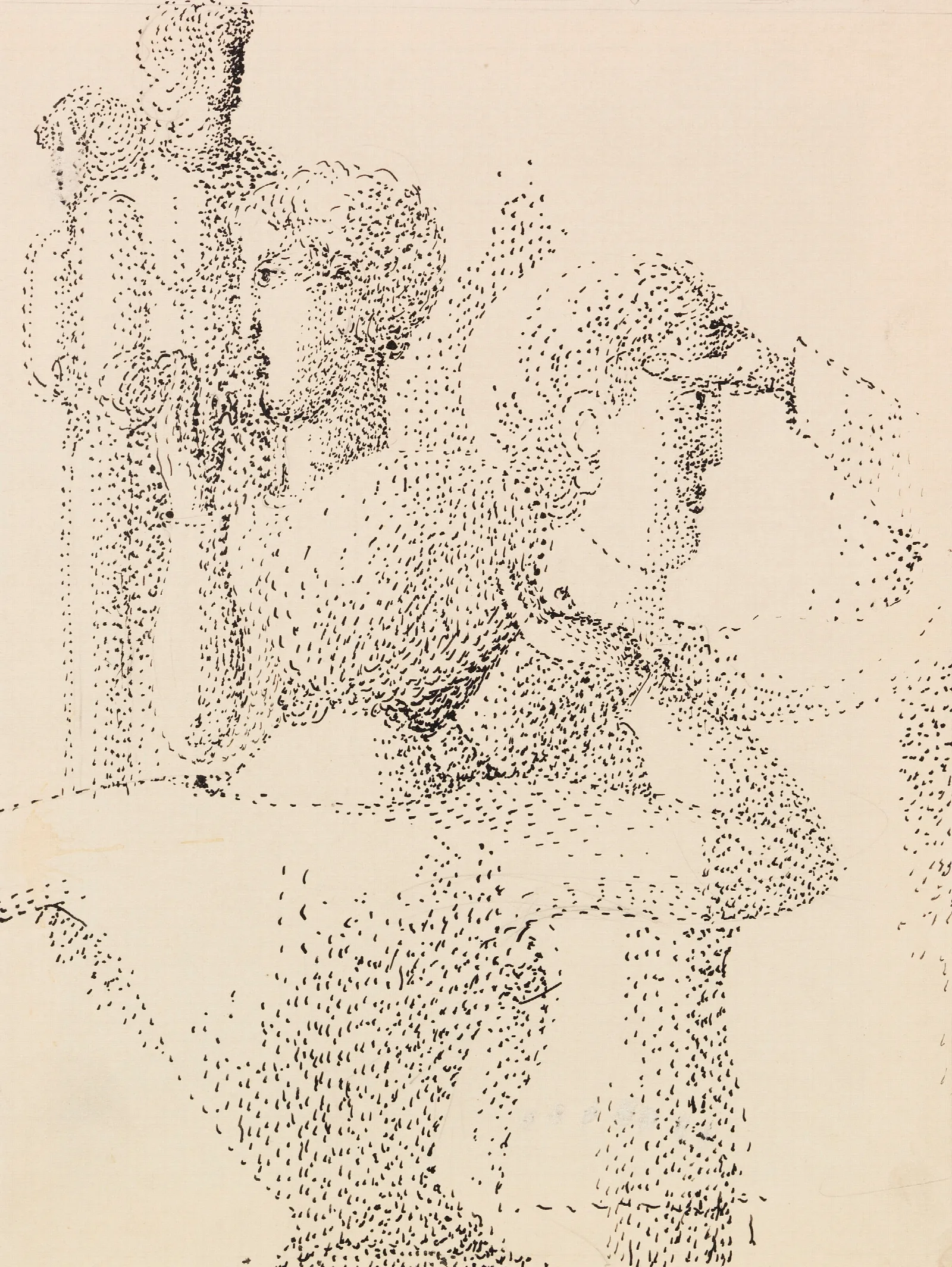 Gruppe Pointilliert Wall Art by Oskar Schlemmer - Canvas Print