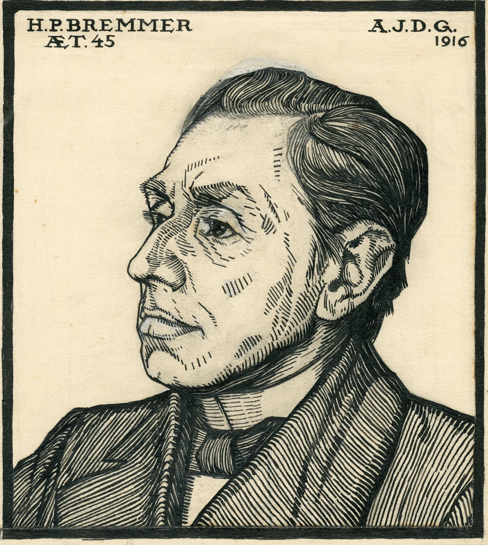 Portrait Of The Art Historian H P Bremmer Wall Art by Julie de Graag - Canvas Print
