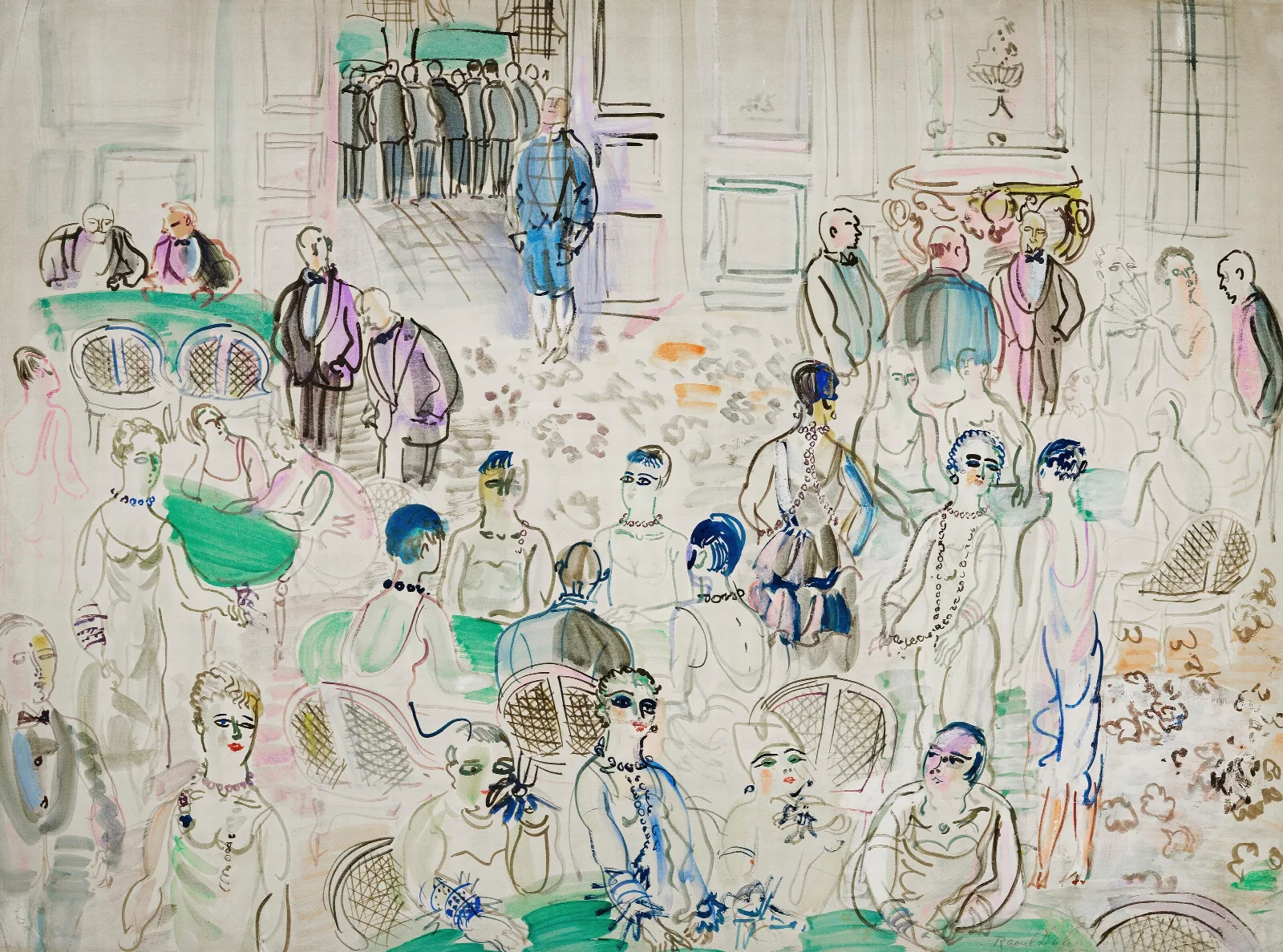 Au Casino 2 Wall Art by Raoul Dufy - Canvas Print