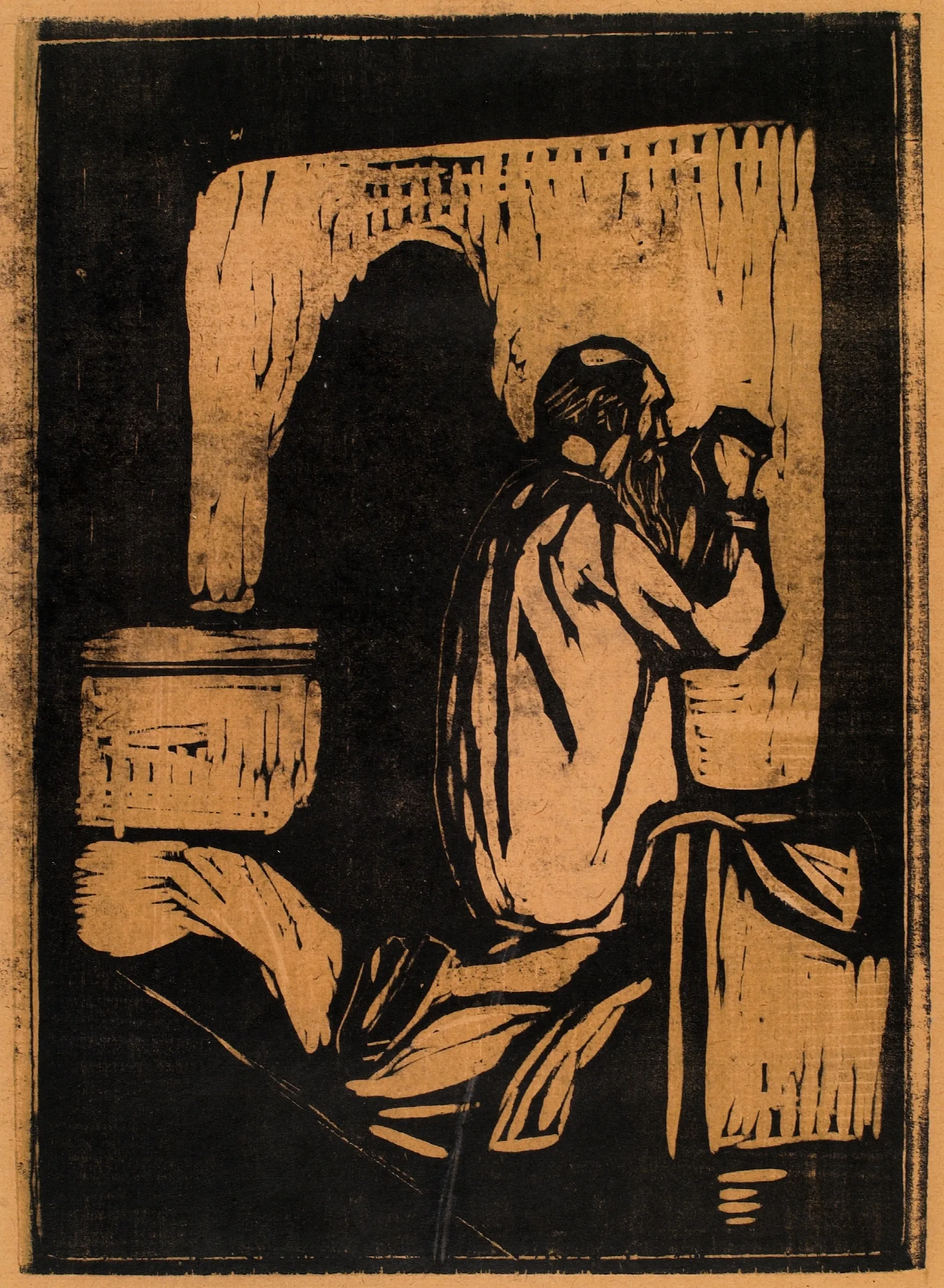 Old Man Praying Wall Art by Edvard Munch - Canvas Print
