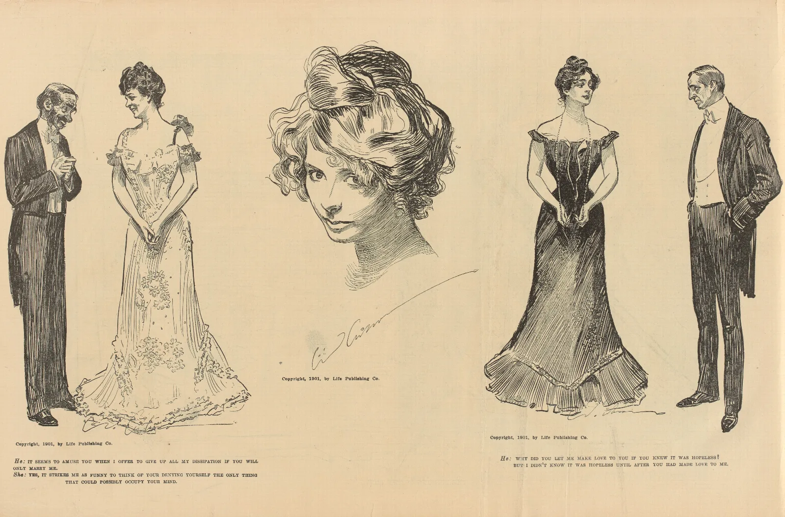 He It Seems To Amuse You When I Offer To Give Up Wall Art by Charles Dana Gibson - Canvas Print