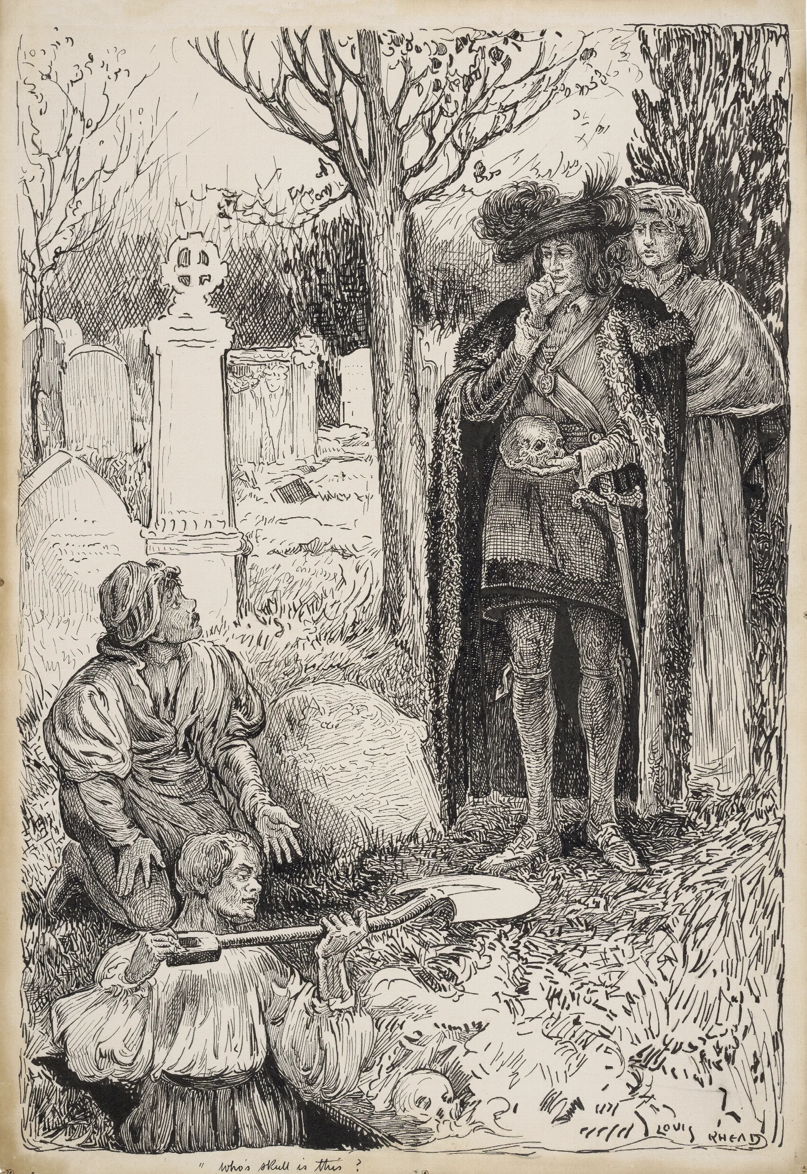 Hamlet Prince Of Denmark Whose Skull Is This Wall Art by Louis Rhead - Canvas Print