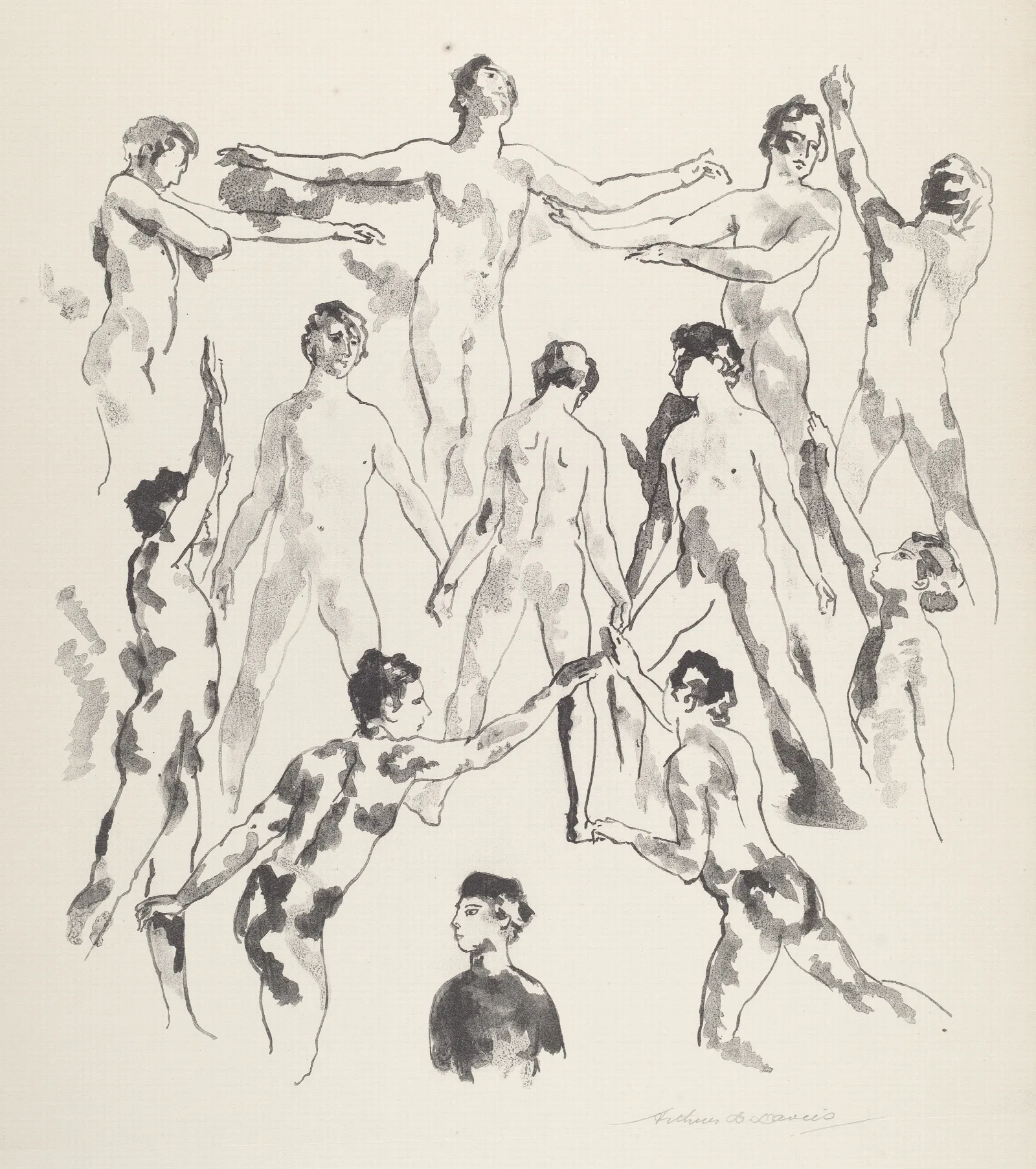 Twelve Men Wall Art by Arthur Bowen Davies - Canvas Print