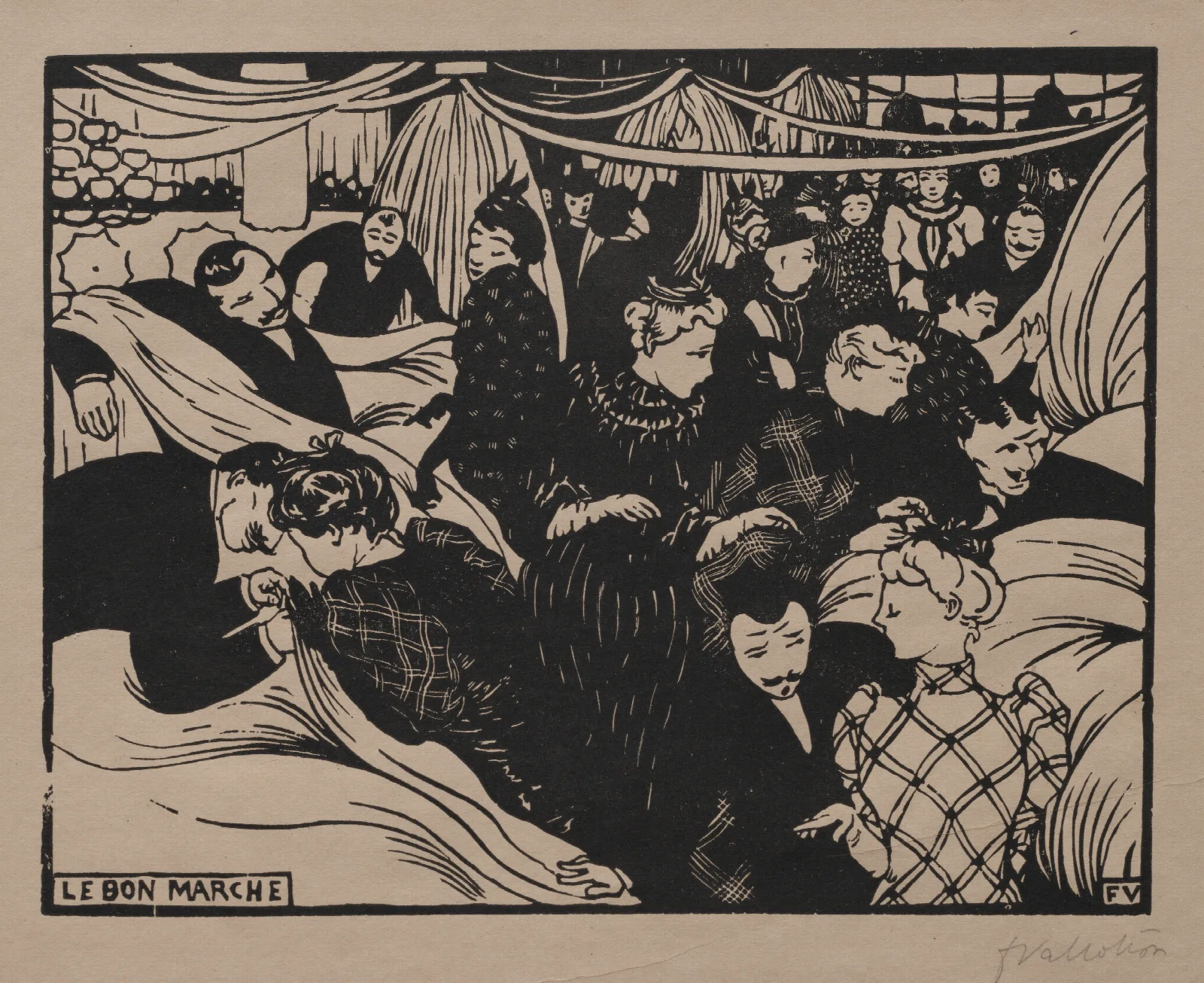 Bon Marche Wall Art by Félix Vallotton - Canvas Print