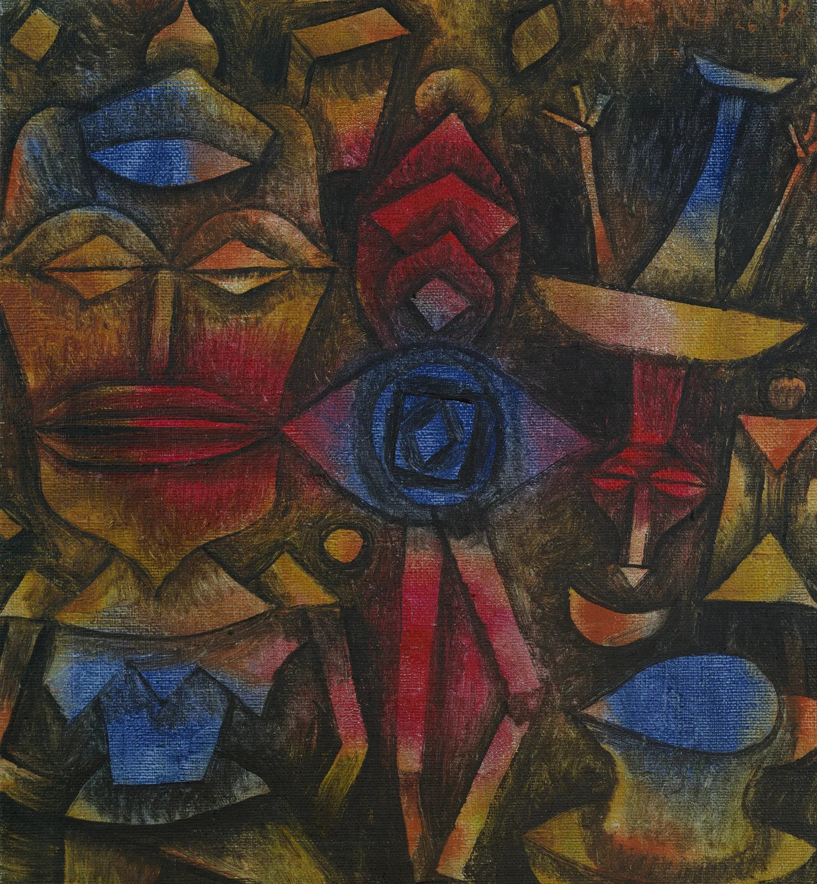 Collection Of Figurines Wall Art by Paul Klee - Canvas Print