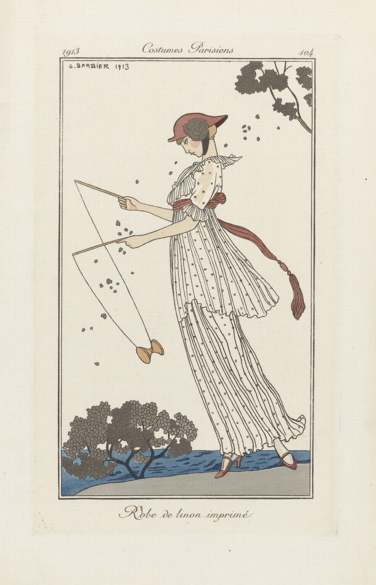 Robe De Linon Impremie Wall Art by George Barbier - Canvas Print
