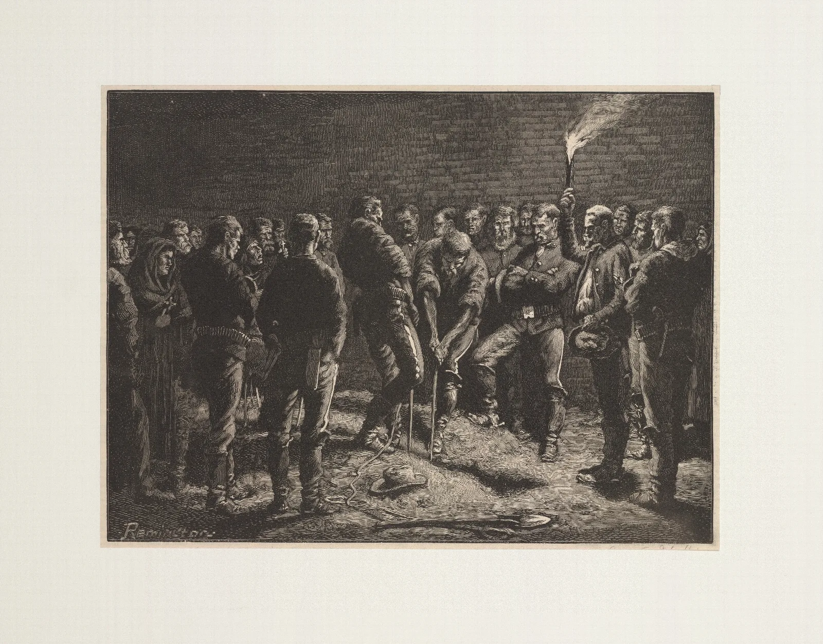 The Apache Campaign Burial Of Hatfields Men Wall Art by Frederic Remington - Canvas Print