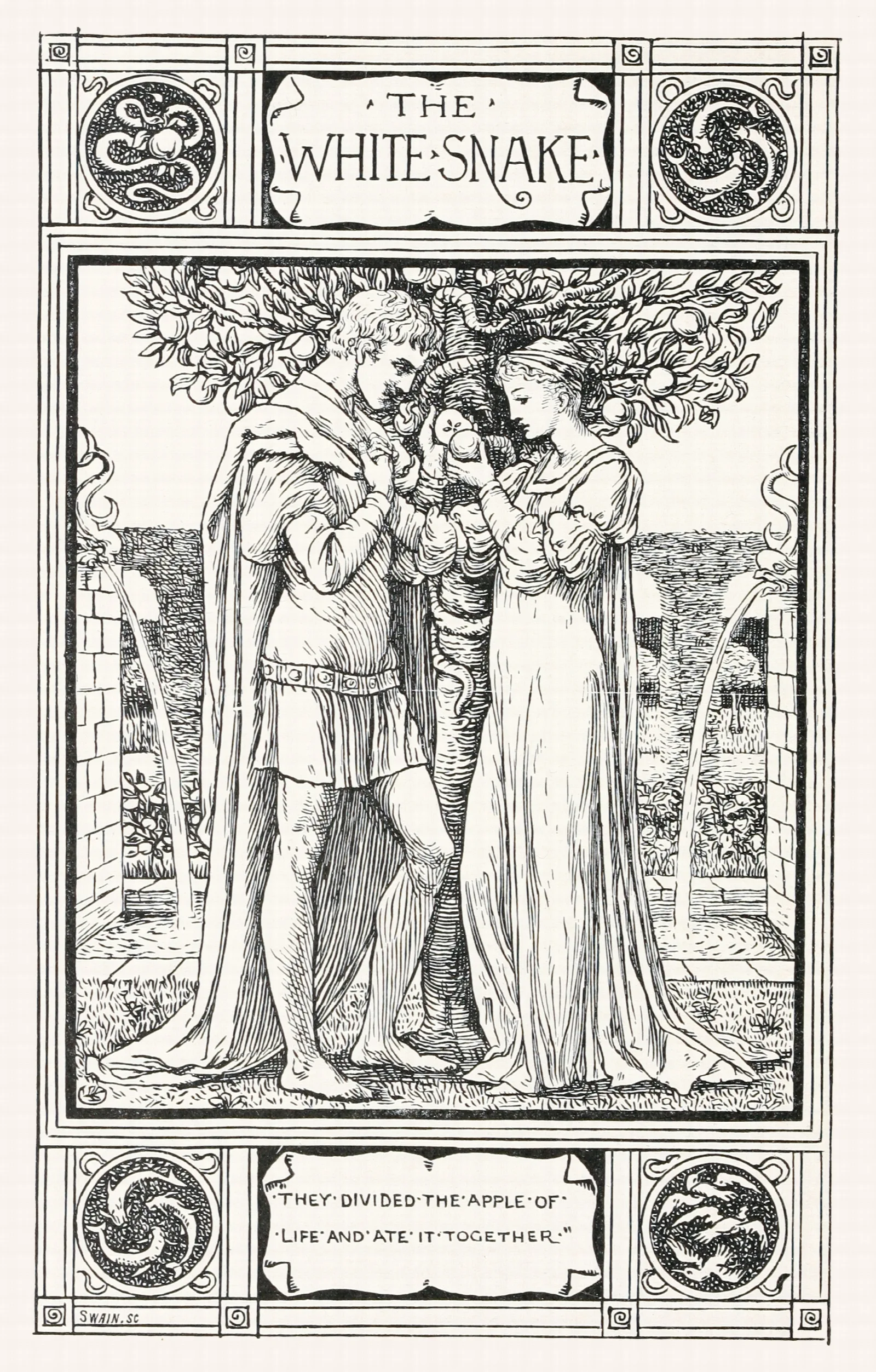 The White Snake 2 Wall Art by Walter Crane - Canvas Print
